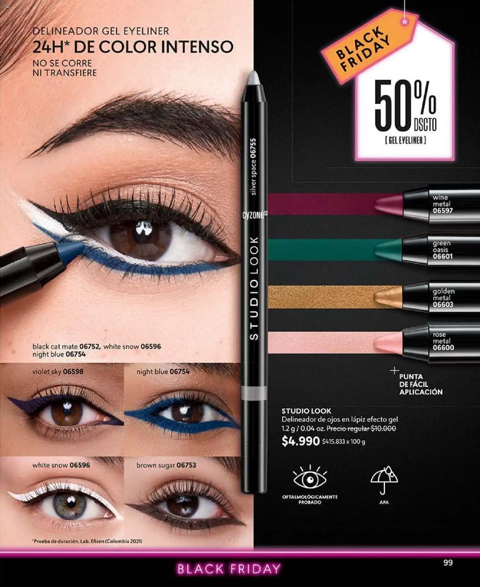 Catálogo CyZone Campaña 16 │ válido desde el 28.09.2026 | Página: 99 | Productos: Mate, Delineador de ojos, Delineador