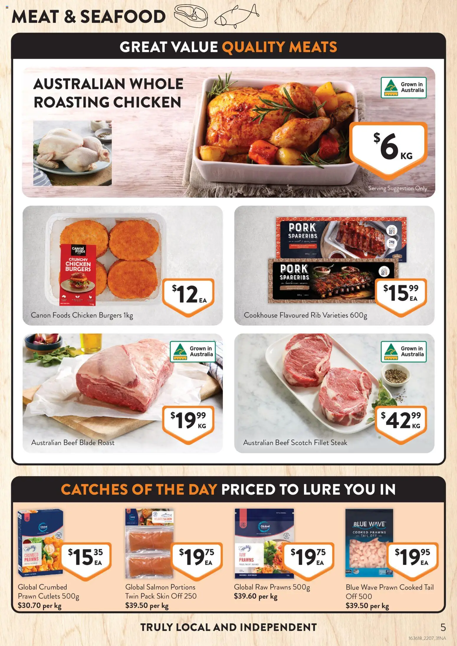 Foodworks catalogue - valid from 22/07/2026 | Page: 5 | Products: Chicken, Beef, Meat, Steak