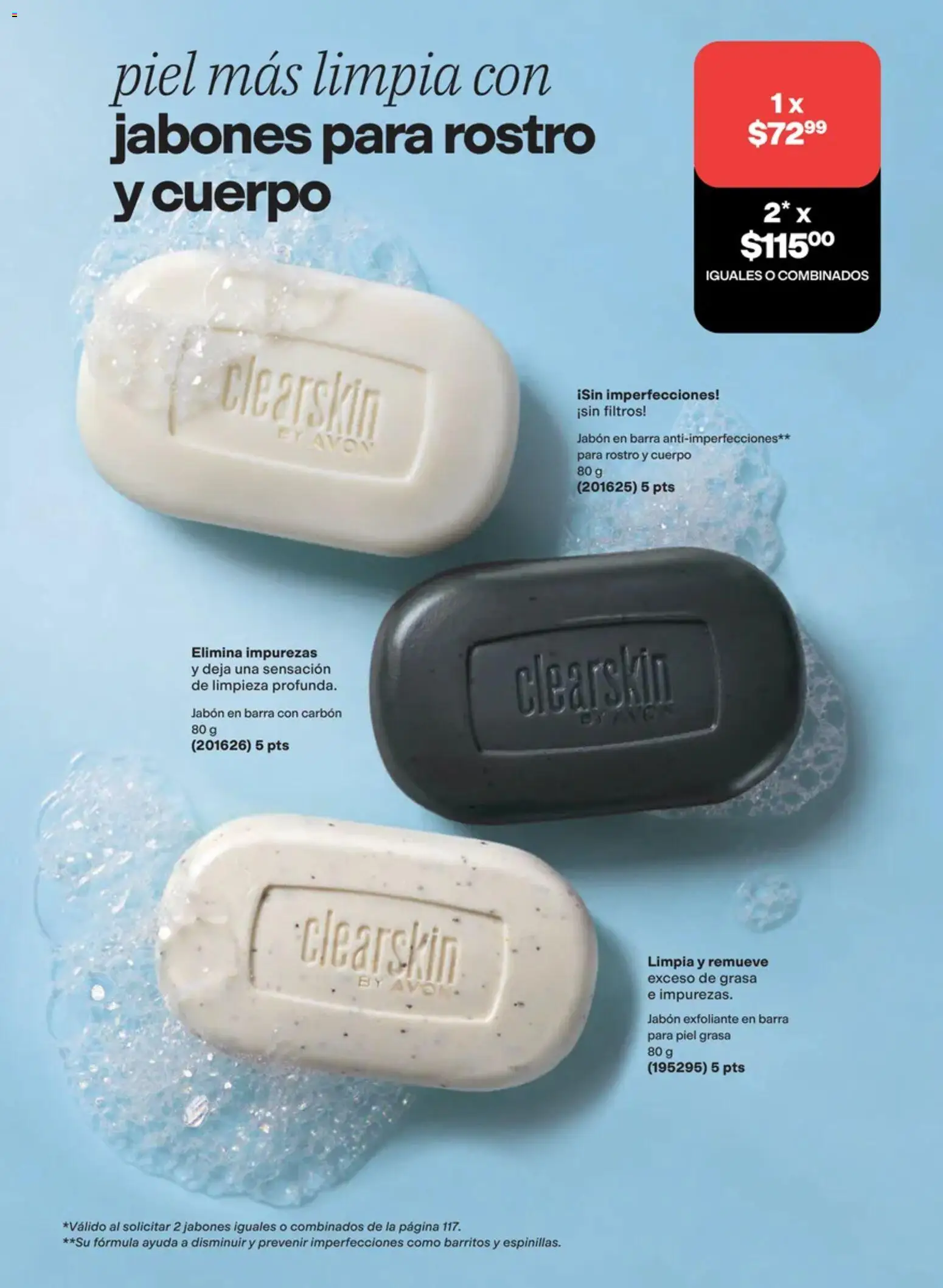 Nuevas ofertas de AVON válidas en toda la República Mexicana desde el 02/10/2026. ¡Encuentra las mejores ofertas en AVON campaña 15 2026! | Página: 117 | Productos: Exfoliante, Barra, Jabón
