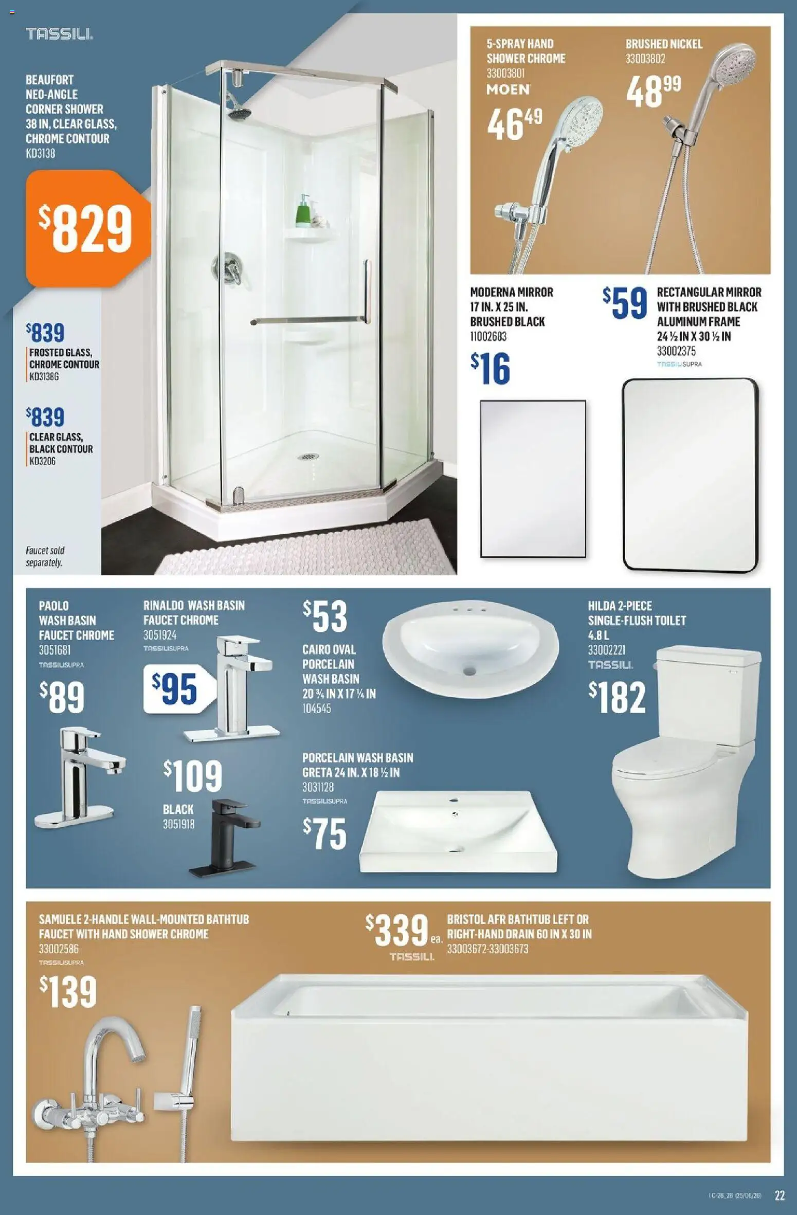 Canac flyer valid from Jun 25, 2026 | Page: 22 | Products: Shower, Mirror