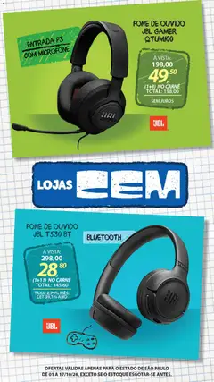 Lojas Cem - Ofertas atuais - Pré-Visualização do folheto da loja Lojas Cem, válido de 01/10/2026 | Página: 17 | Produtos: Carne, Fone de ouvido, Microfone