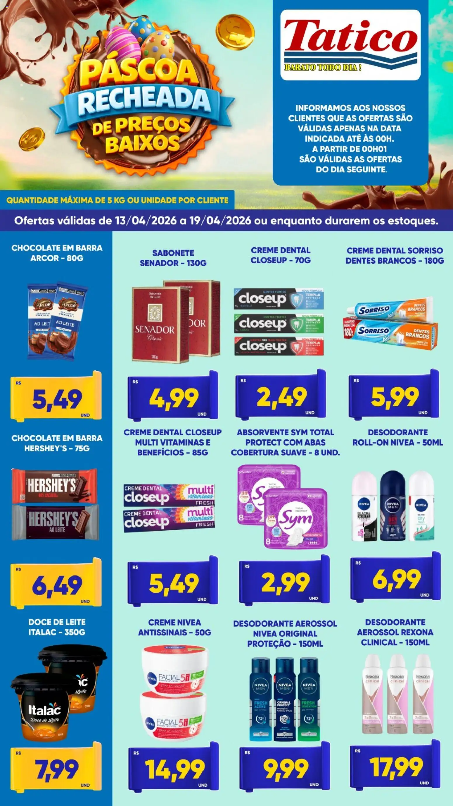 Tatico Folheto - válido de 13.04.2026 | Página: 5 | Produtos: Desodorante, Sabonete, Creme dental, Doce de leite