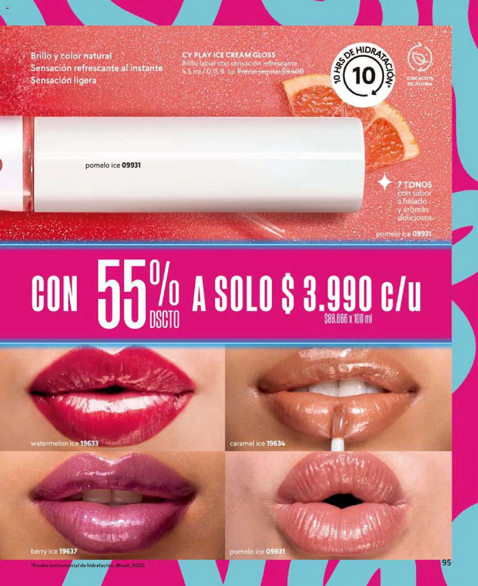Catálogo CyZone Campaña 10 │ válido desde el 01.06.2026 | Página: 95 | Productos: Brillo, Labial, Aceite, Helado