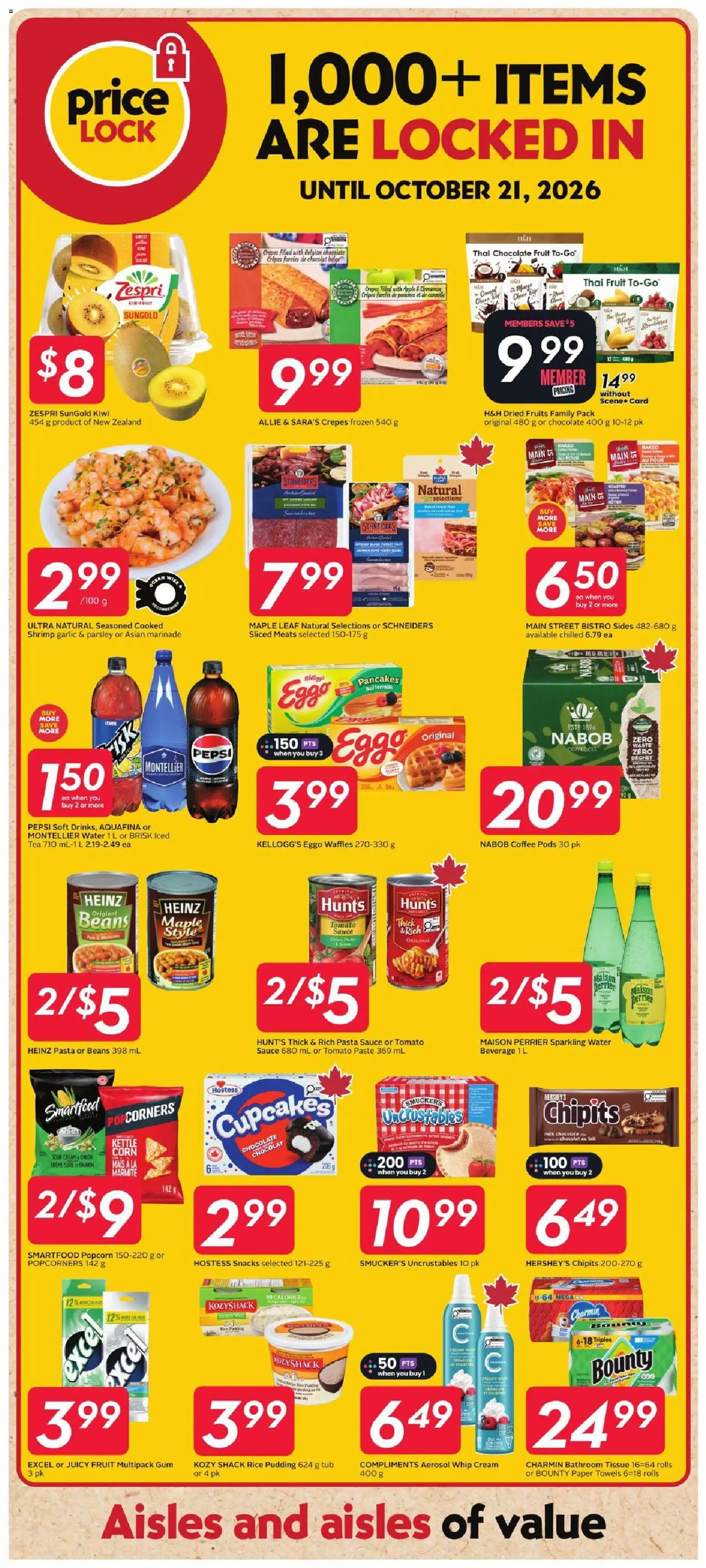 Safeway flyer valid from Sep 17, 2026 | Page: 14 | Products: Sour cream, Towels, Beans, Milk
