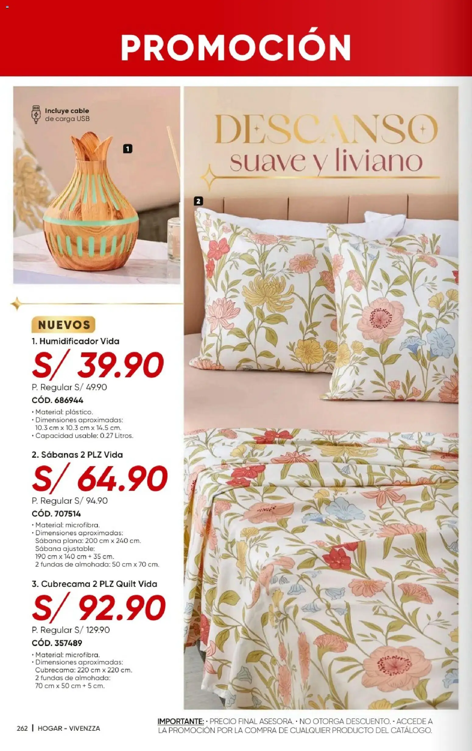 Catálogo Azzorti válido desde 20/09/2026 | Página: 264 | Productos: Almohada, Cable, USB