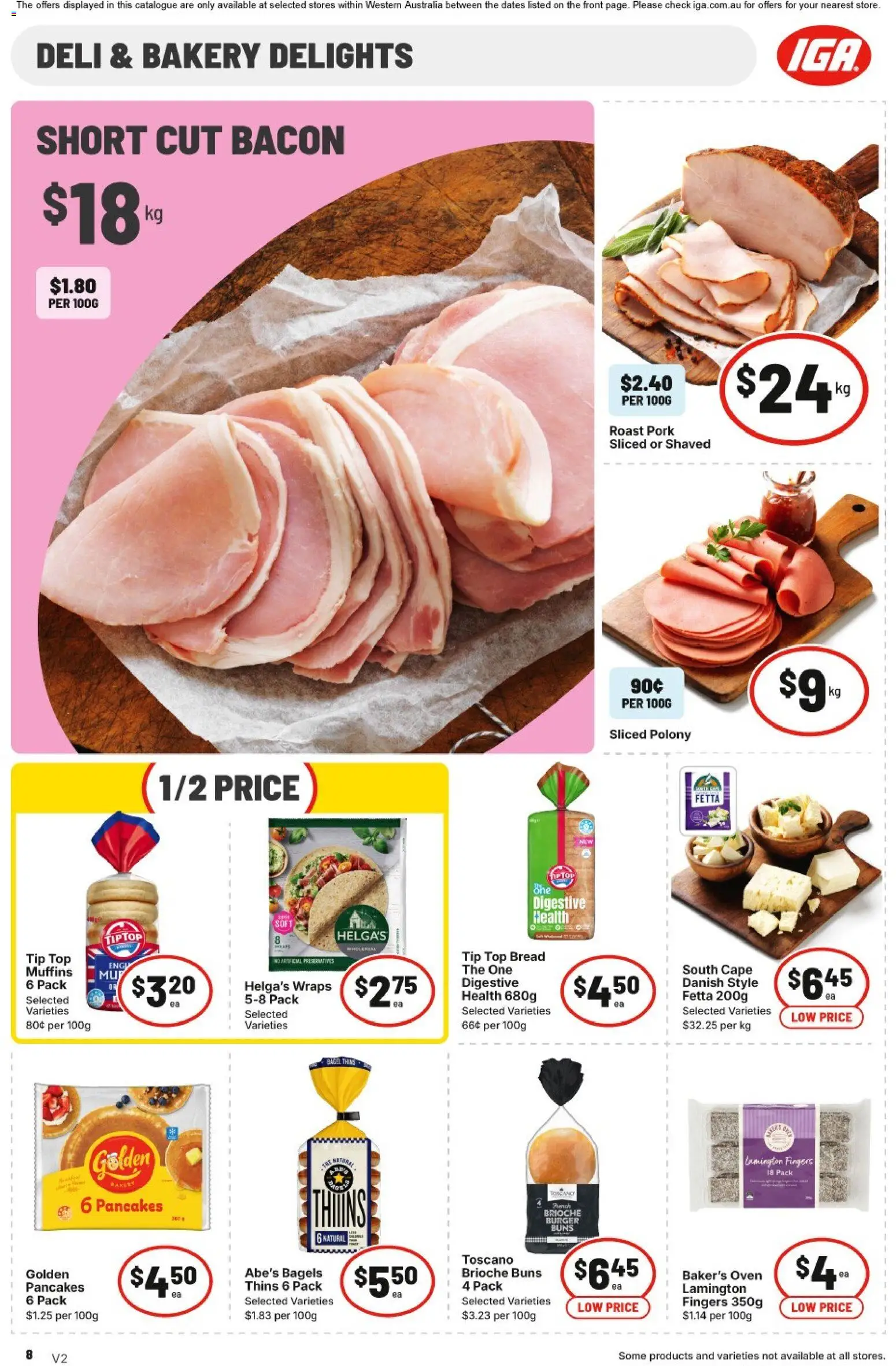 IGA catalogue - valid from 08/07/2026 | Page: 8 | Products: Bacon, Bread, Muffins, Oven
