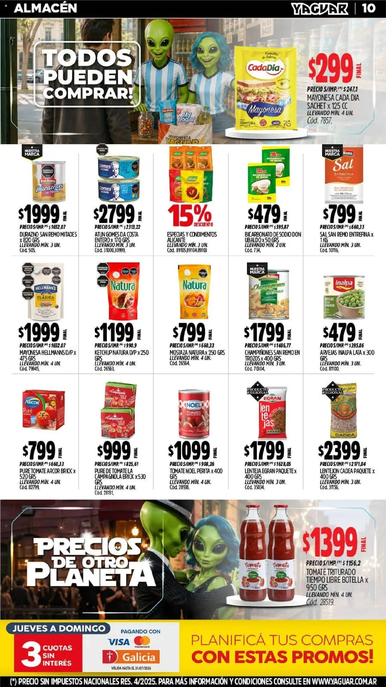 Yaguar - Oferta Semanal General Roca │ válido desde el 06/07/2026 | Página: 13 | Productos: Mayonesa, Mostaza, Sal, Tomate
