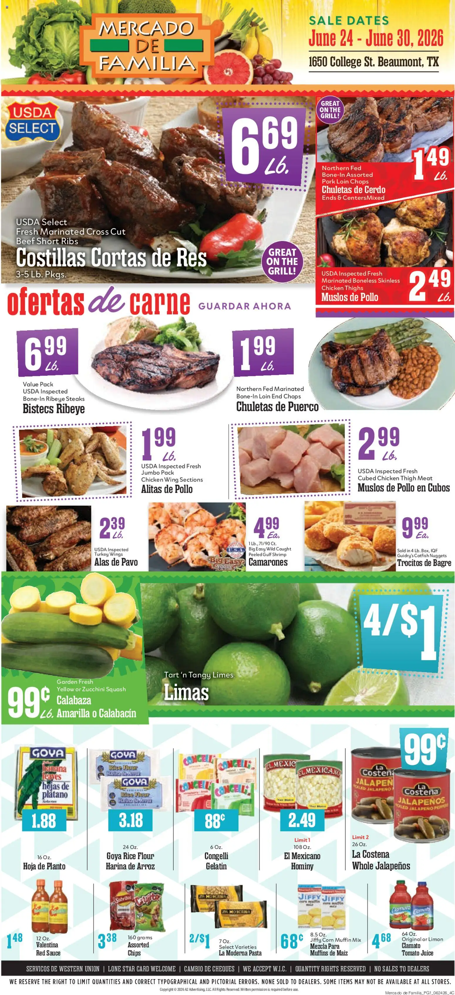 Market Basket Mercado de Familia - valid from 24.06.2026 | Page: 1 | Products: Chips, Sauce, Muffin, Grill