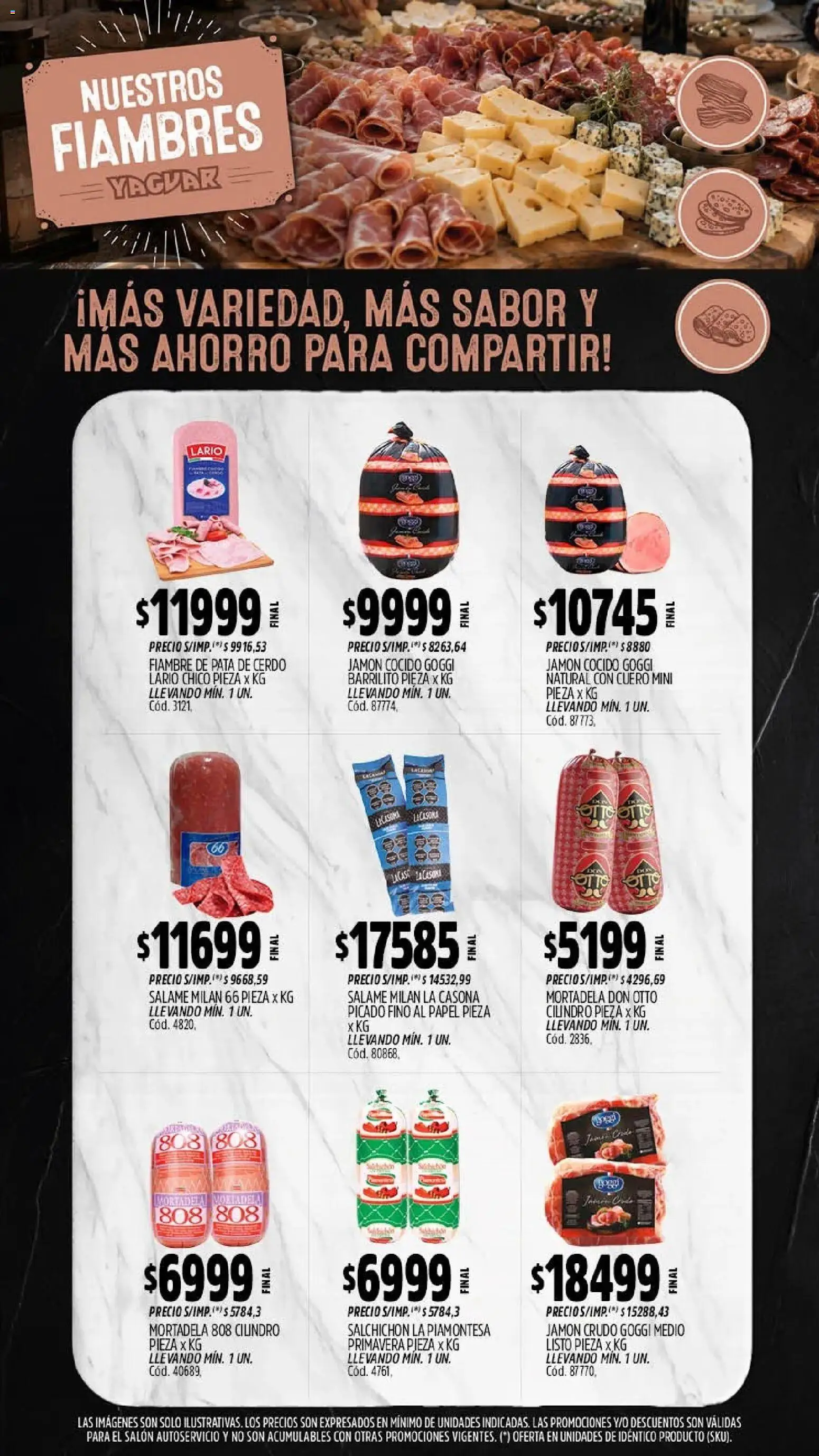 Yaguar - Oferta Semanal San Juan │ válido desde el 21/09/2026 | Página: 8 | Productos: Pata de cerdo, Jamón cocido, Mortadela, Salame