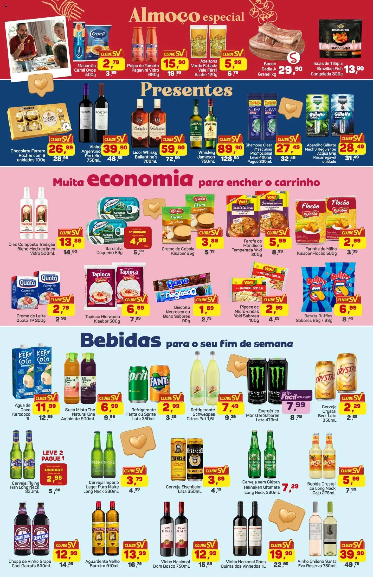 Supermercados São Vicente Folheto - válido de 06/08/2026 | Página: 3 | Produtos: Ballantine’s, Microondas, Sardinha, Pipoca