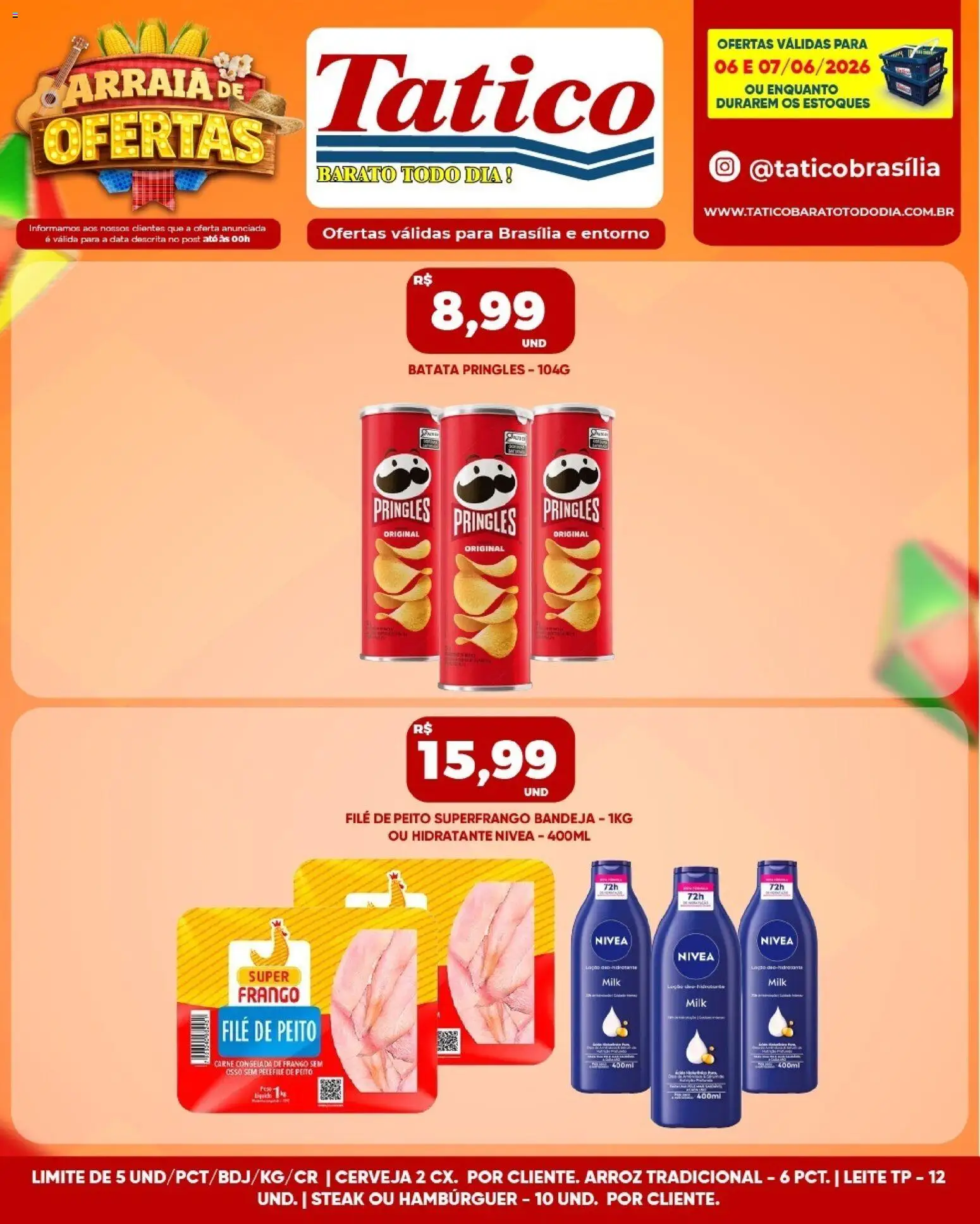 Tatico Folheto - válido de 08.06.2026 | Página: 22 | Produtos: Cerveja, Arroz, Hambúrguer, Batata