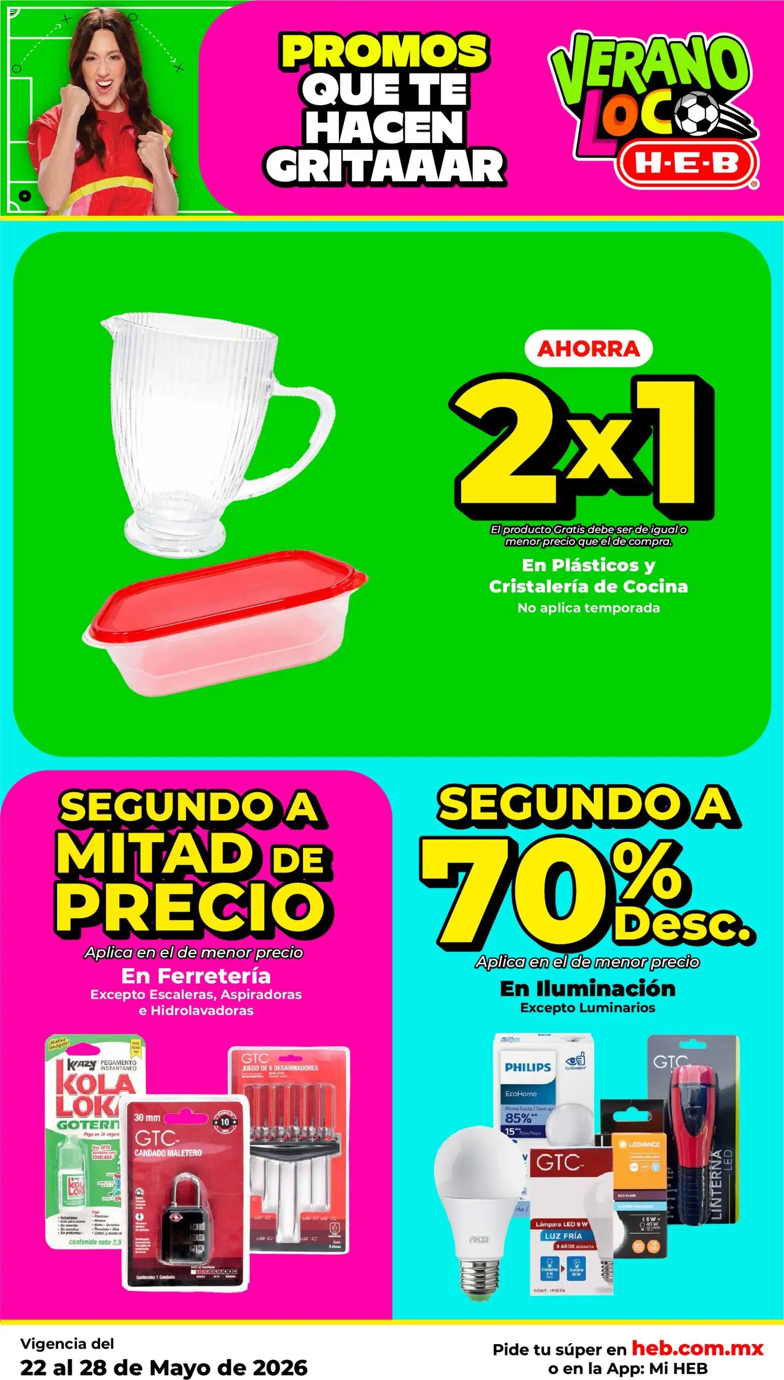Nuevas ofertas de H-E-B válidas en toda la República Mexicana desde el 21.05.2026. ¡Encuentra las mejores ofertas en H-E-B folleto! | Página: 13 | Productos: Linterna, Pegamento, Té, Lámpara