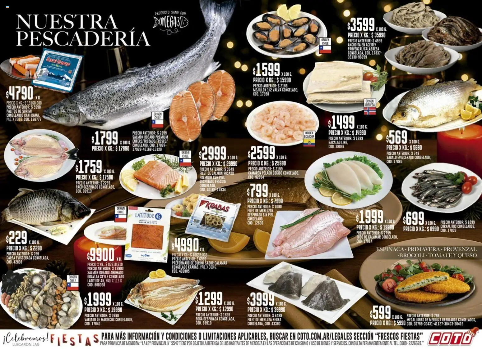 Coto - Pescaderia Fiestas │ válido desde el 15/12/2025 | Página: 1 | Productos: Tomate, Queso, Espinaca, Provenzal
