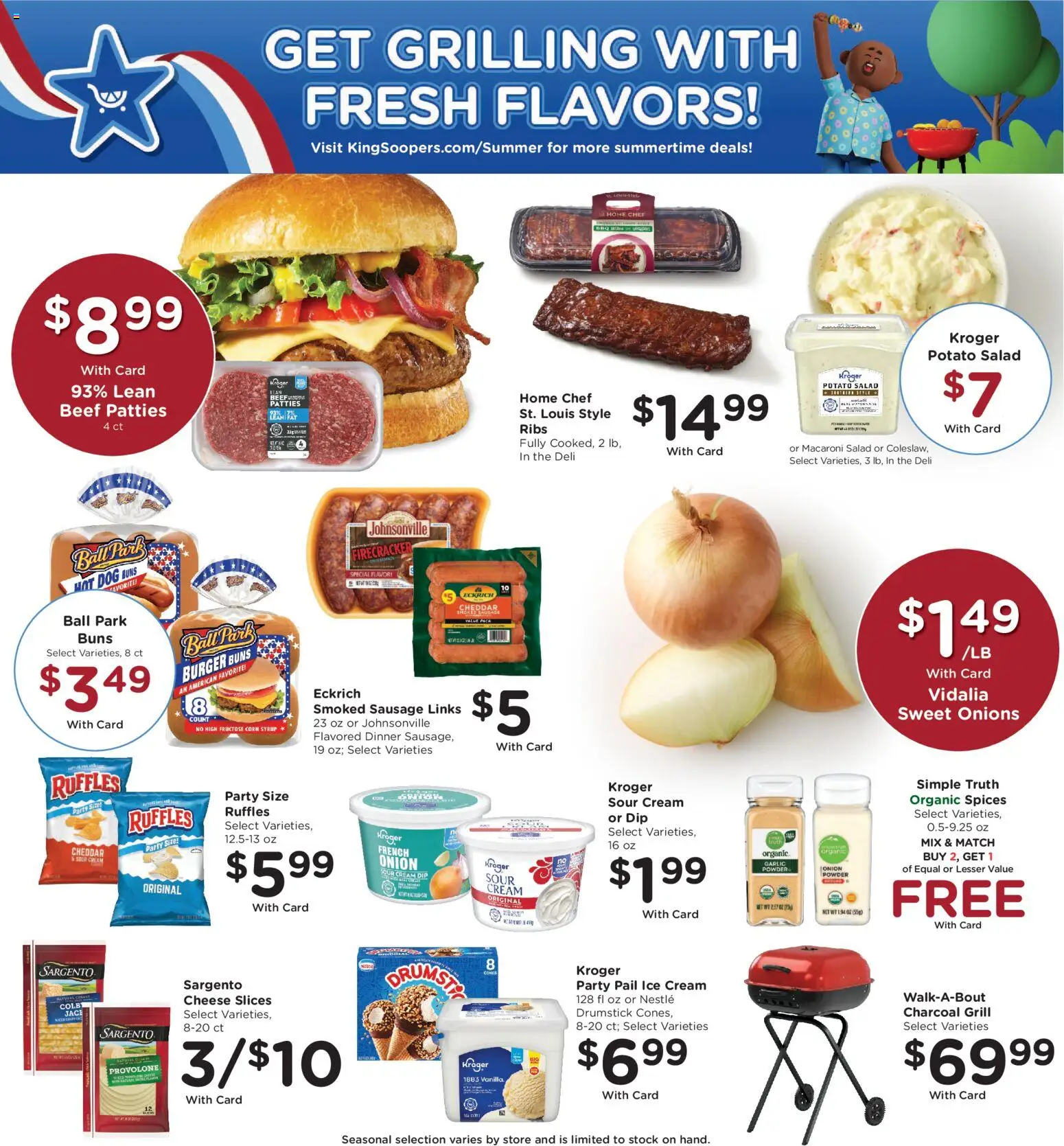 King Soopers Weekly Ad - valid from 07/08/2026 | Page: 5 | Products: Cheese, Ice cream, Sausage, Garlic