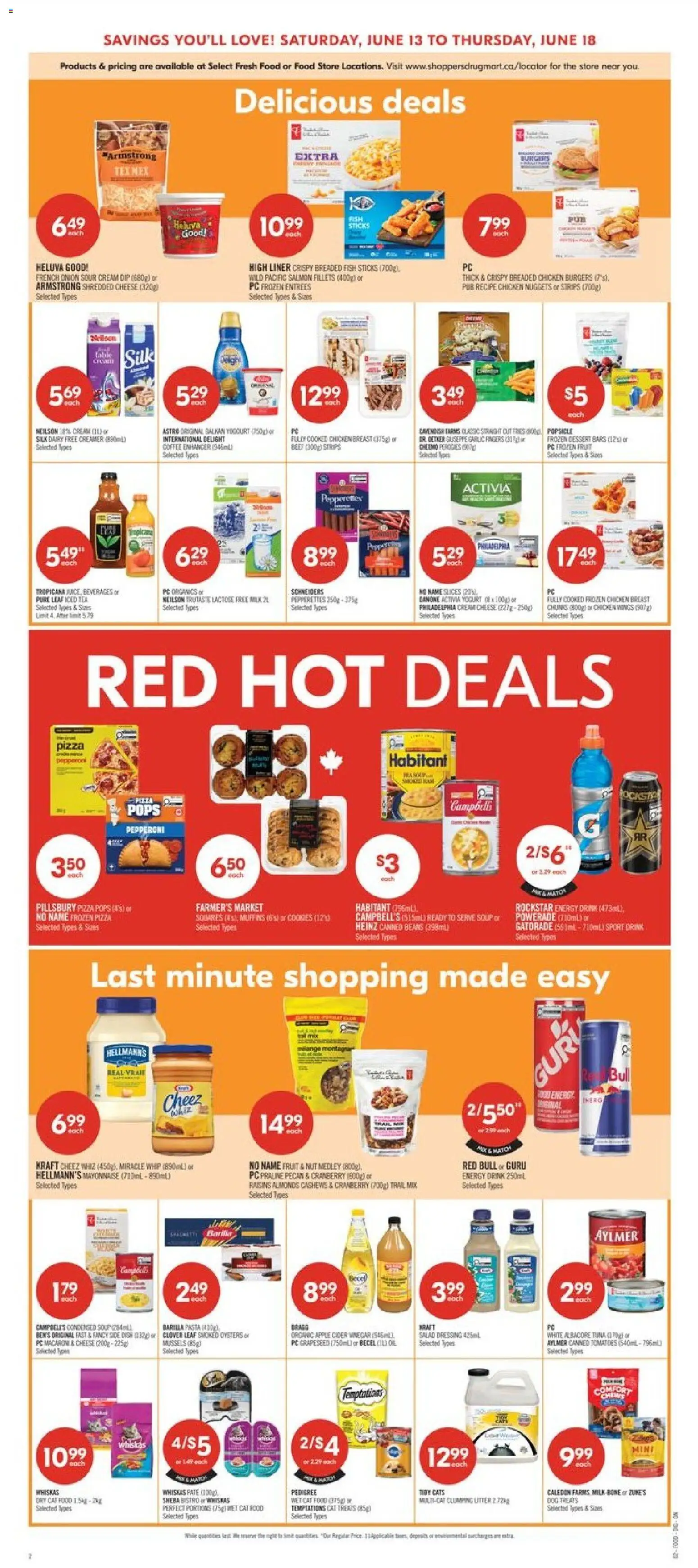Shoppers flyer valid from 12.06.2026 | Page: 5 | Products: Tea, Sour cream, Pasta, Pizza