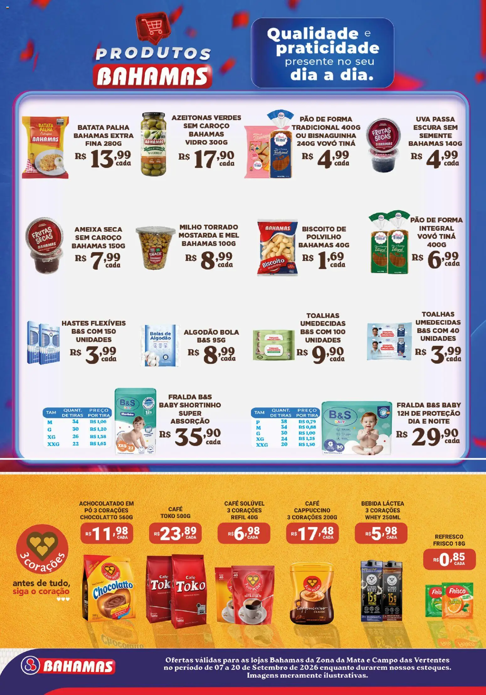 Bahamas Supermercados Folheto - válido de 07/09/2026 | Página: 4 | Produtos: Frisco, Pão, Mel, Algodão