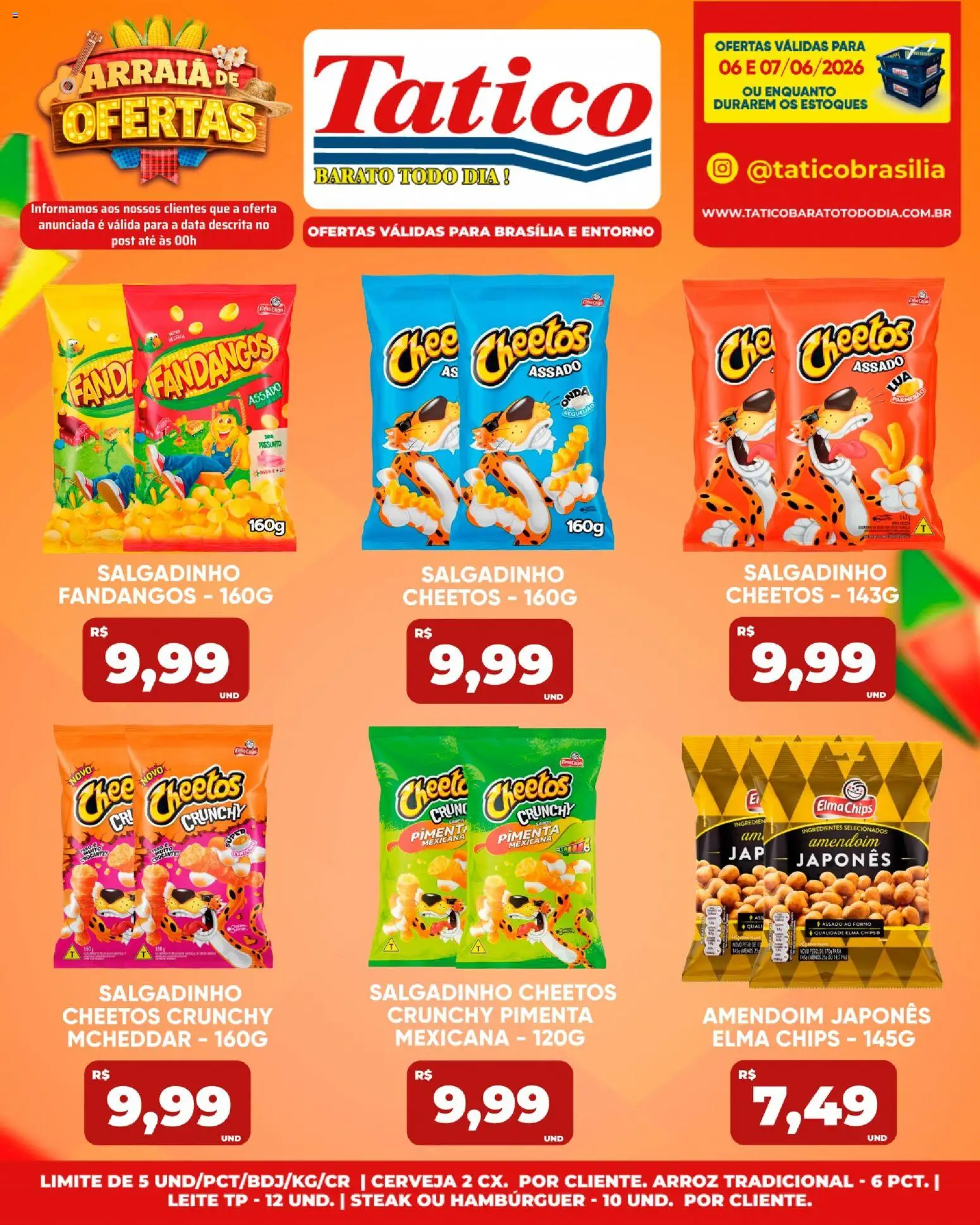 Tatico Folheto - válido de 06.06.2026 | Página: 18 | Produtos: Amendoim, Pimenta, Presunto, Arroz
