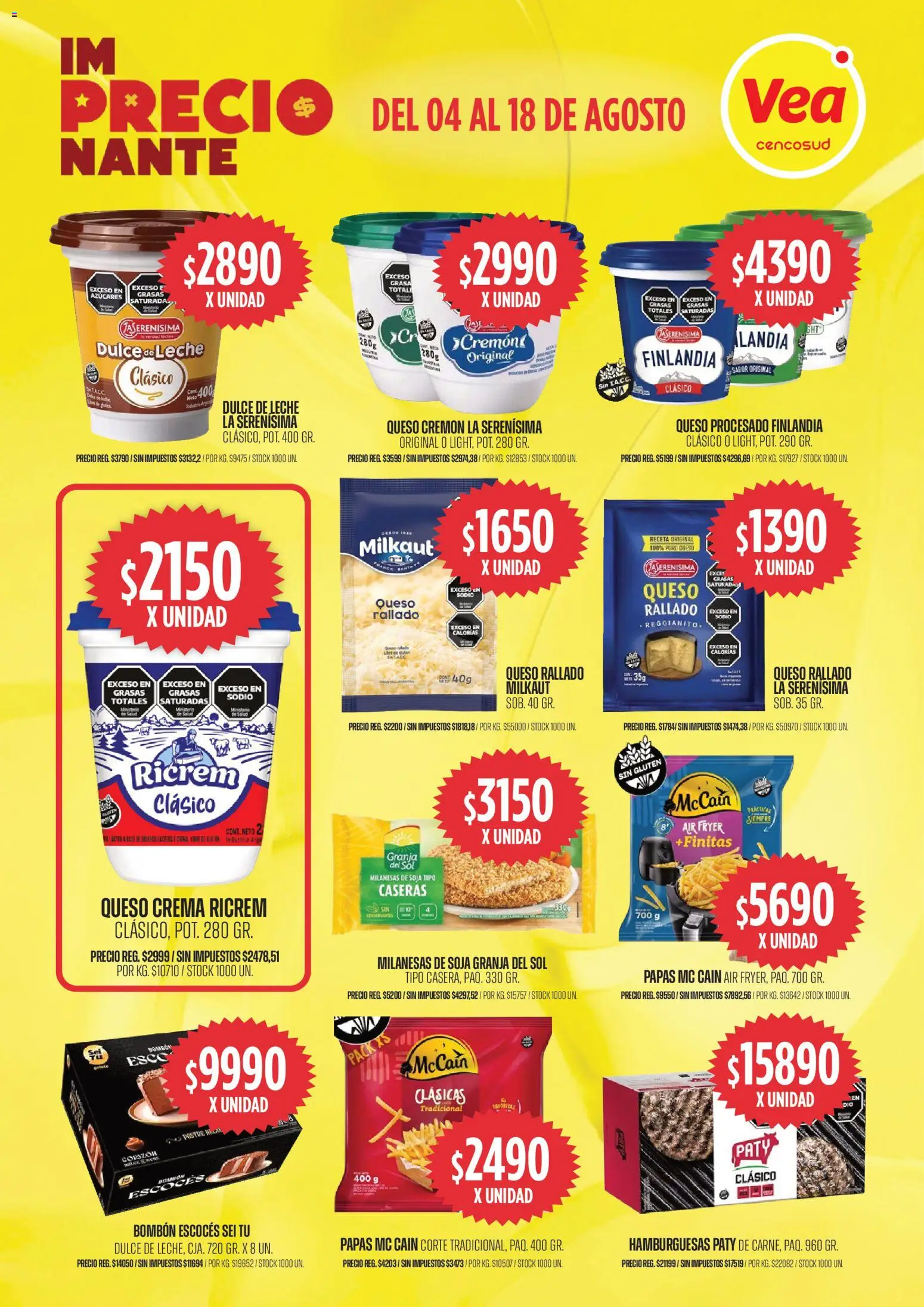 Vea ofertas │ válido desde el 04/08/2026 | Página: 12 | Productos: Dulce de leche, Queso crema, Queso, Crema