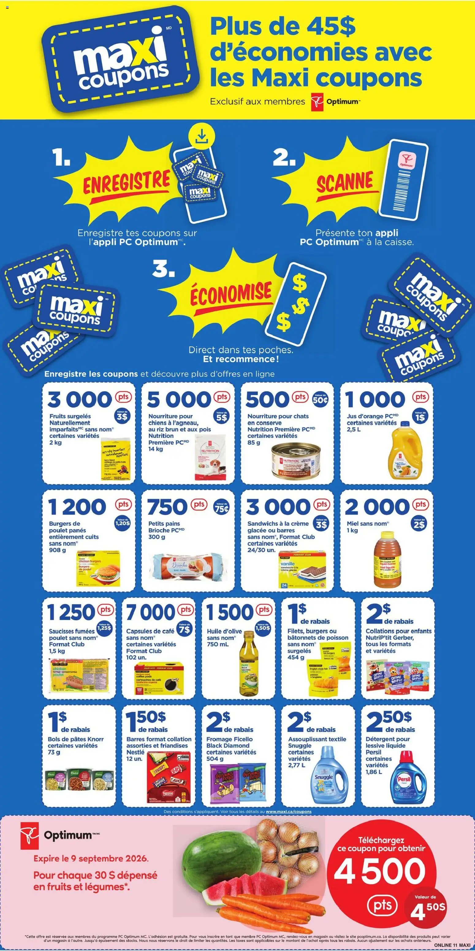 Maxi flyer valid from Sep 3, 2026 | Page: 13 | Products: Honey, Detergent, Legumes, Chicken