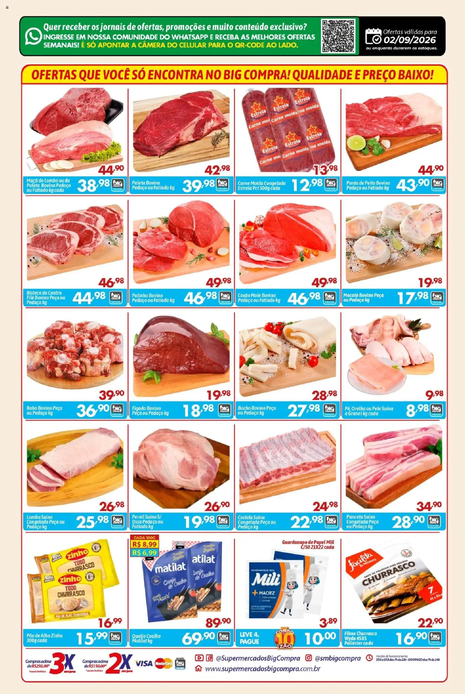 Big Compra Folheto - válido de 02/09/2026 | Página: 2 | Produtos: Coxão mole, Pernil, Pão, Baixo