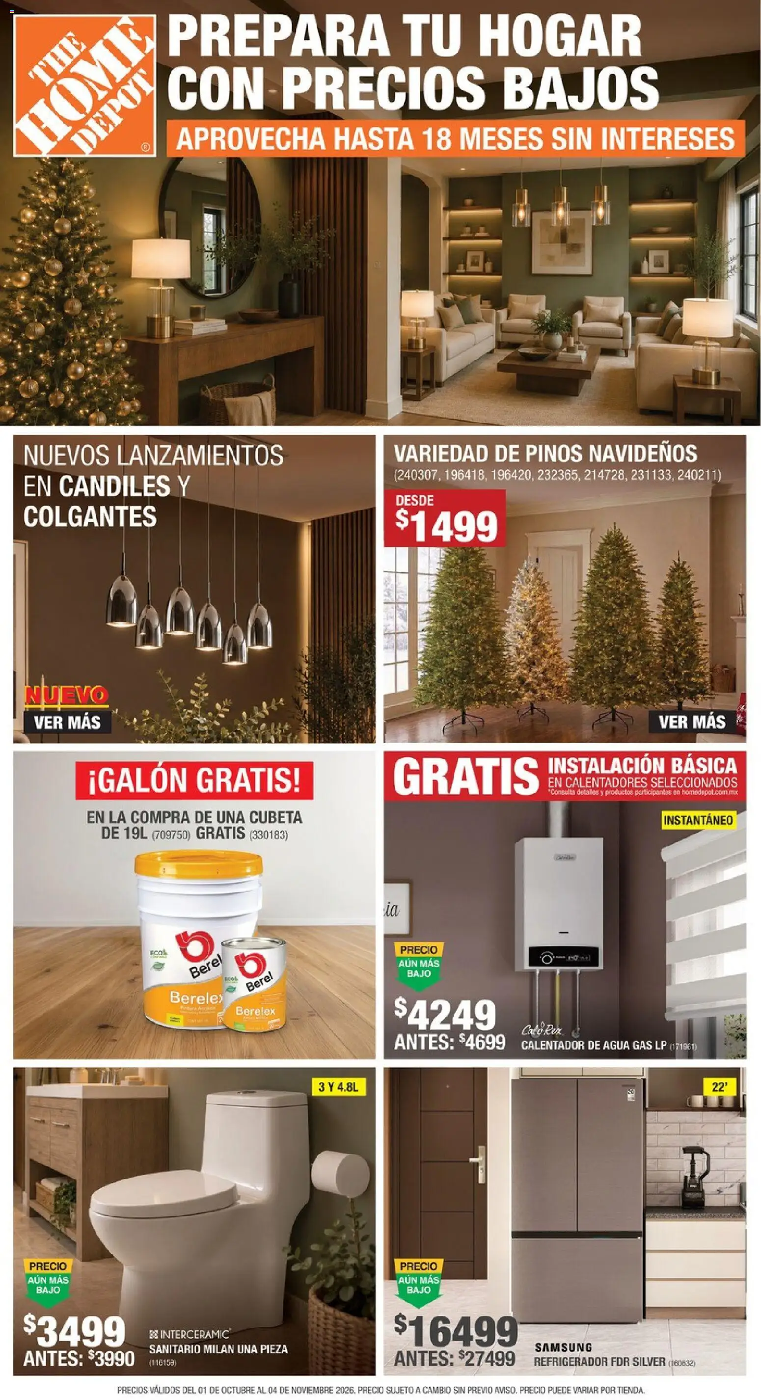 Nuevas ofertas de Home Depot válidas en toda la República Mexicana desde el 01/10/2026. ¡Encuentra las mejores ofertas en Home Depot catálogo! | Página: 1