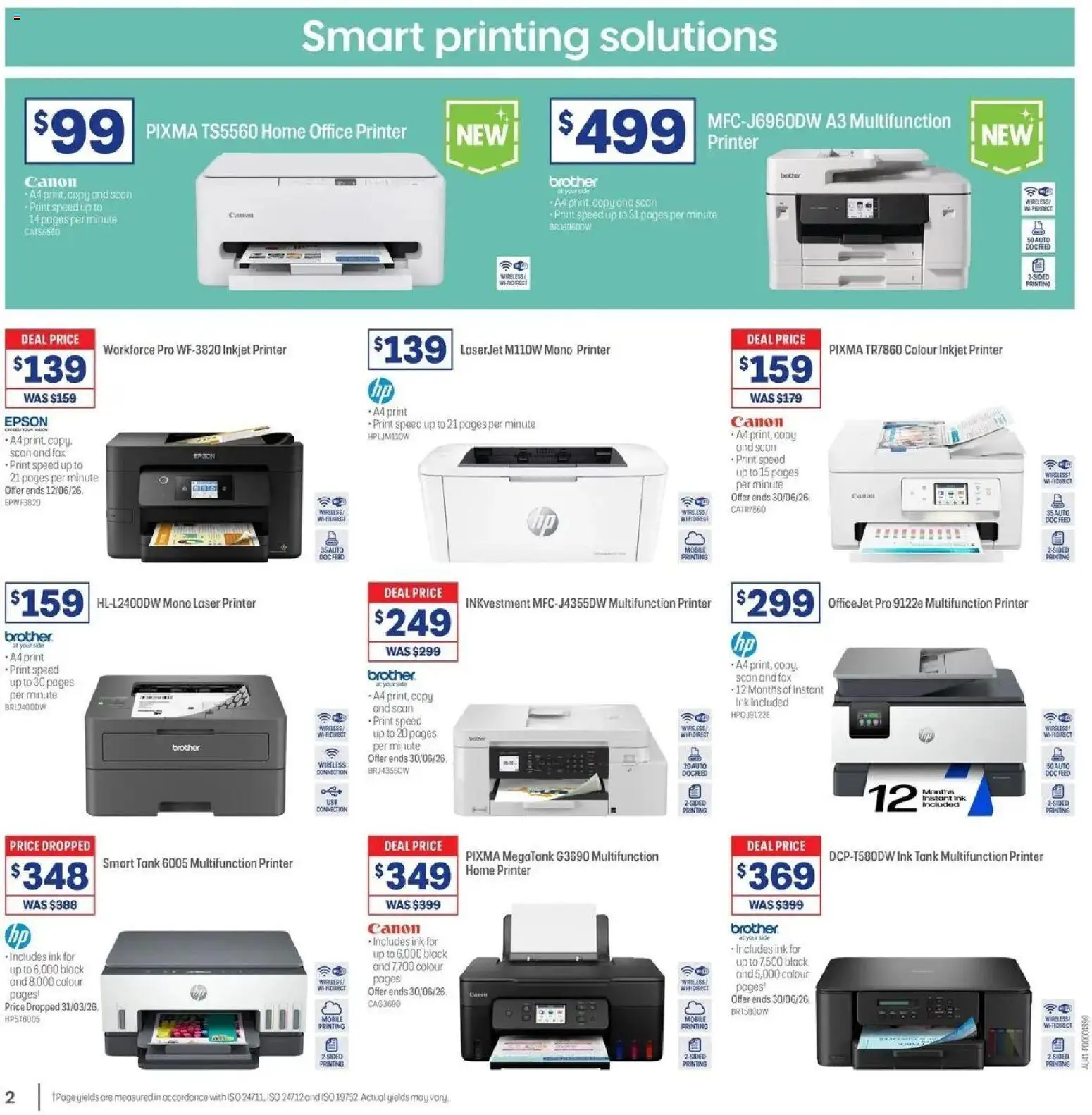 Officeworks catalogue - valid from 27.05.2026 | Page: 2 | Products: Printer, Fax, Laser printer, Mobile