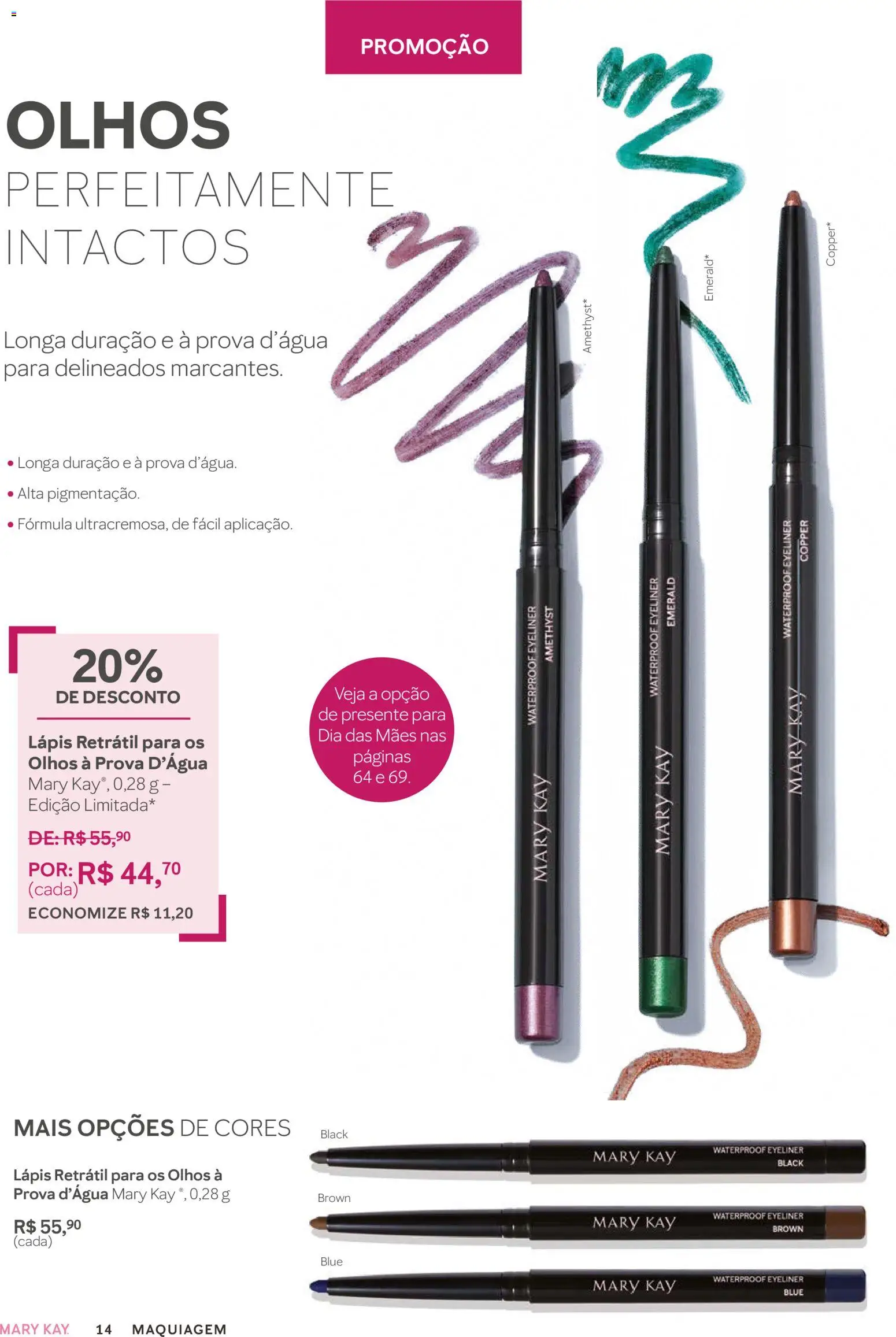 Mary Kay Folheto - válido de 01/03/2026 | Página: 14 | Produtos: Maquiagem, Lápis