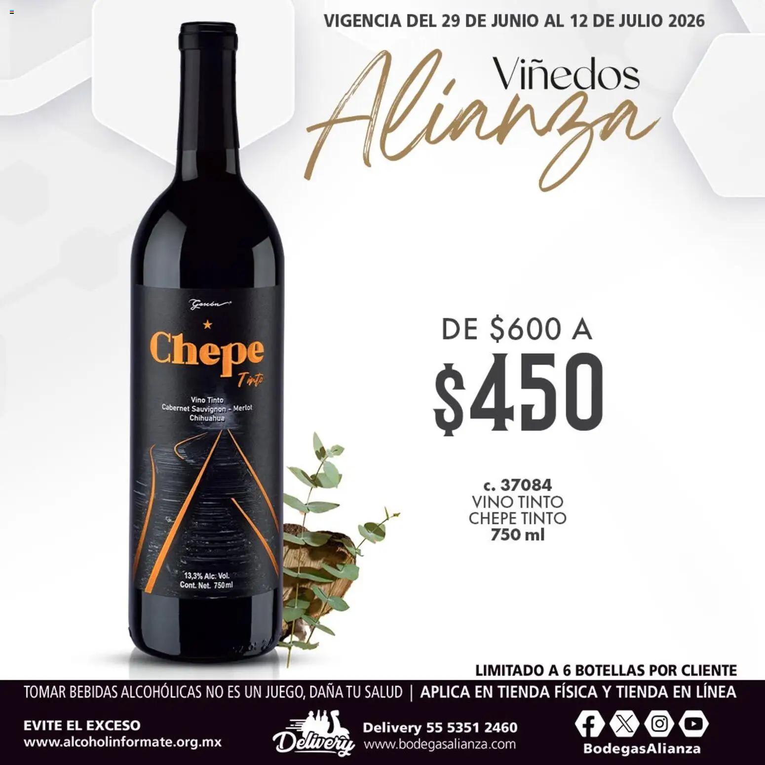 Nuevas ofertas de Bodegas Alianza válidas en toda la República Mexicana desde el 29/06/2026. ¡Encuentra las mejores ofertas en Bodegas Alianza catálogo Viñedos Alianza! | Página: 1 | Productos: Vino