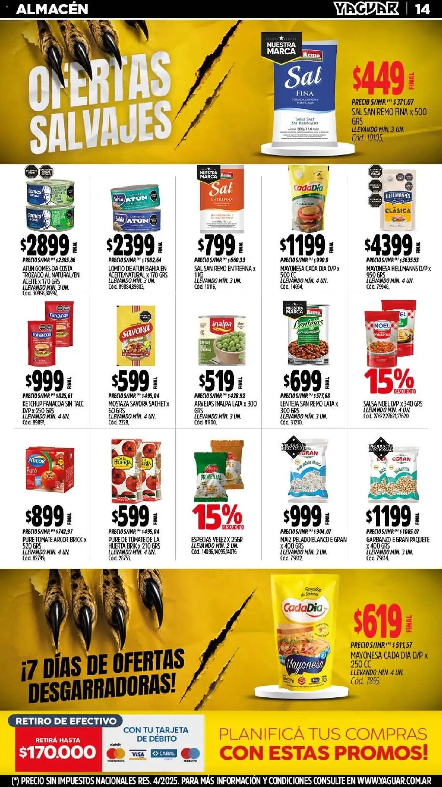Yaguar - Oferta Semanal Córdoba │ válido desde el 10/08/2026 | Página: 15 | Productos: Lentejas, Aceite, Atún, Provenzal