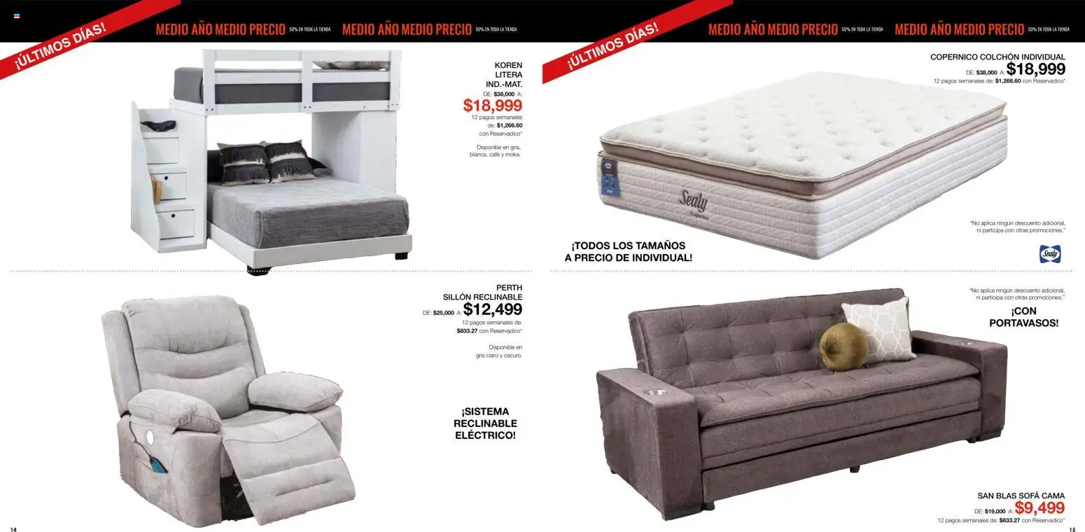 Nuevas ofertas de Muebles Dico válidas en toda la República Mexicana desde el 01/09/2026. ¡Encuentra las mejores ofertas en Muebles Dico catálogo! | Página: 8 | Productos: Sofá, Café, Cama, Sillón reclinable