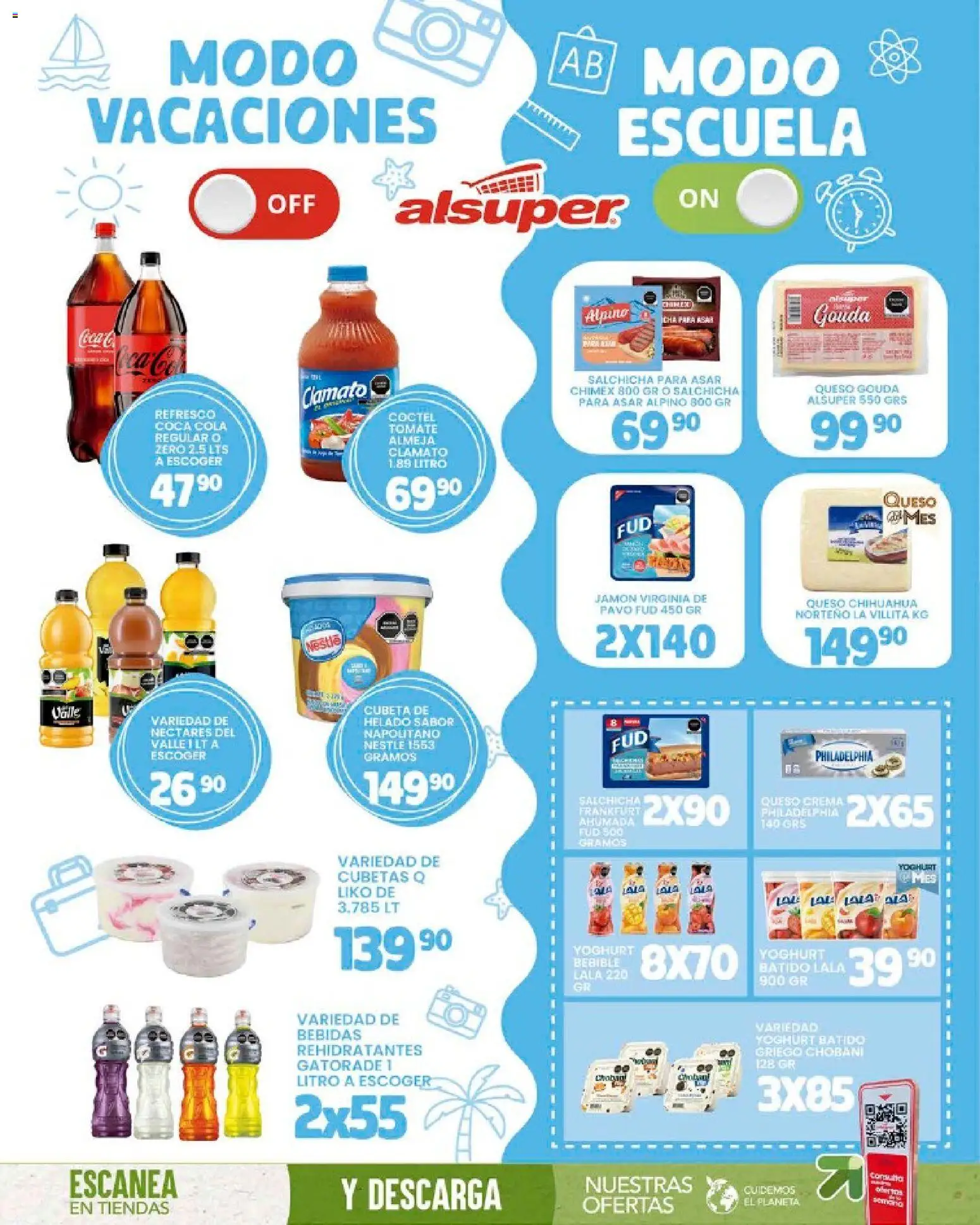Nuevas ofertas de Alsuper válidas en toda la República Mexicana desde el 07/08/2026. ¡Encuentra las mejores ofertas en Alsuper folleto! | Página: 8 | Productos: Crema, Queso Gouda, Jamón, Bebidas