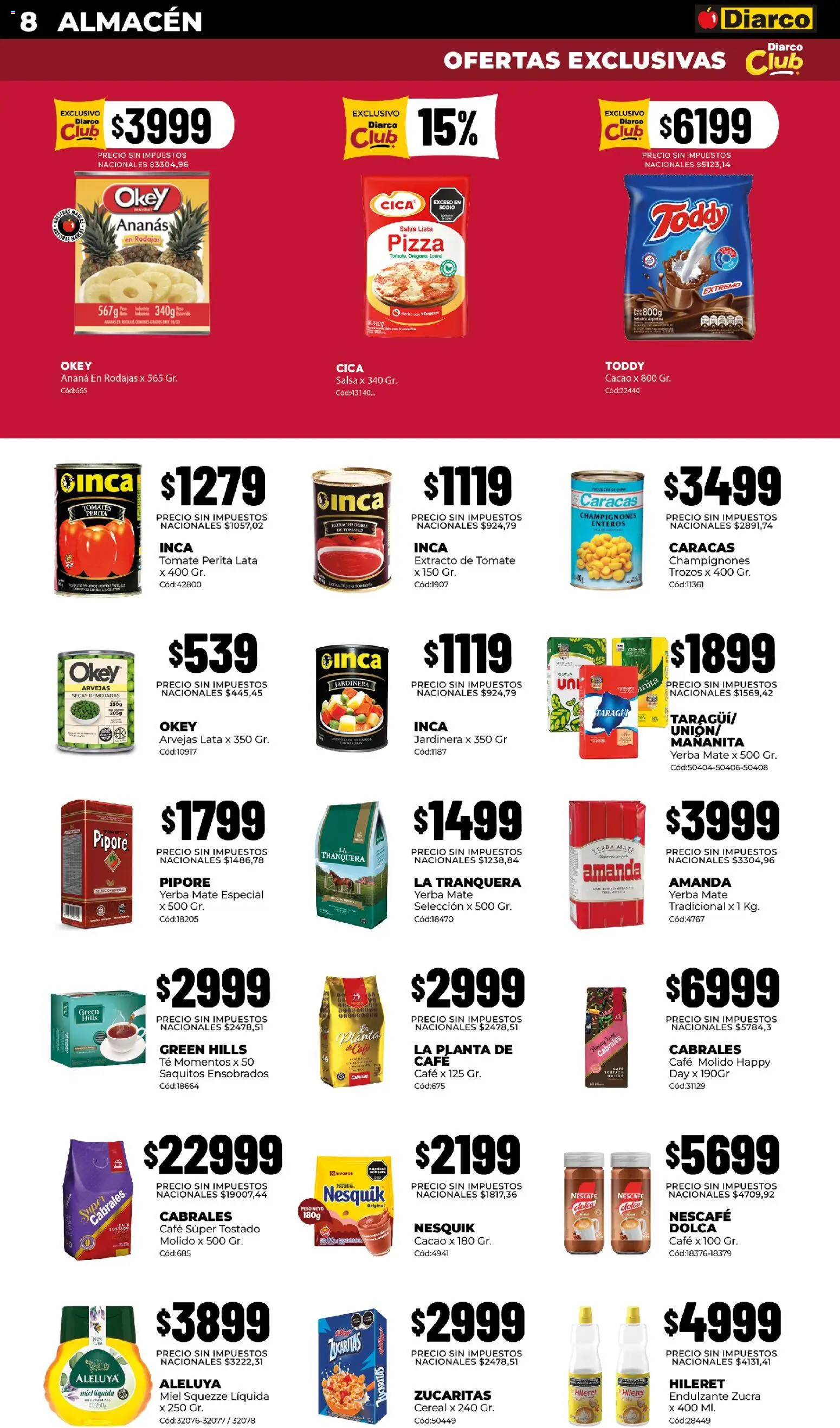 Diarco - Ofertas Pueblo Sur │ válido desde el 03/08/2026 | Página: 8 | Productos: Mate, Tomates, Té, Planta