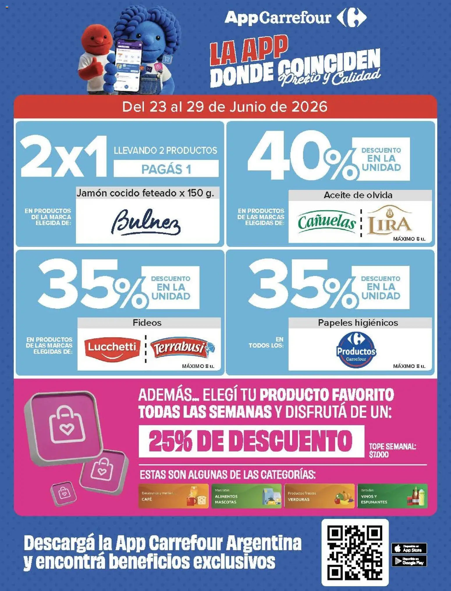 Carrefour Market catálogo │ válido desde el 23/06/2026 | Página: 3 | Productos: Jamón cocido, Aceite, Café, Jamón