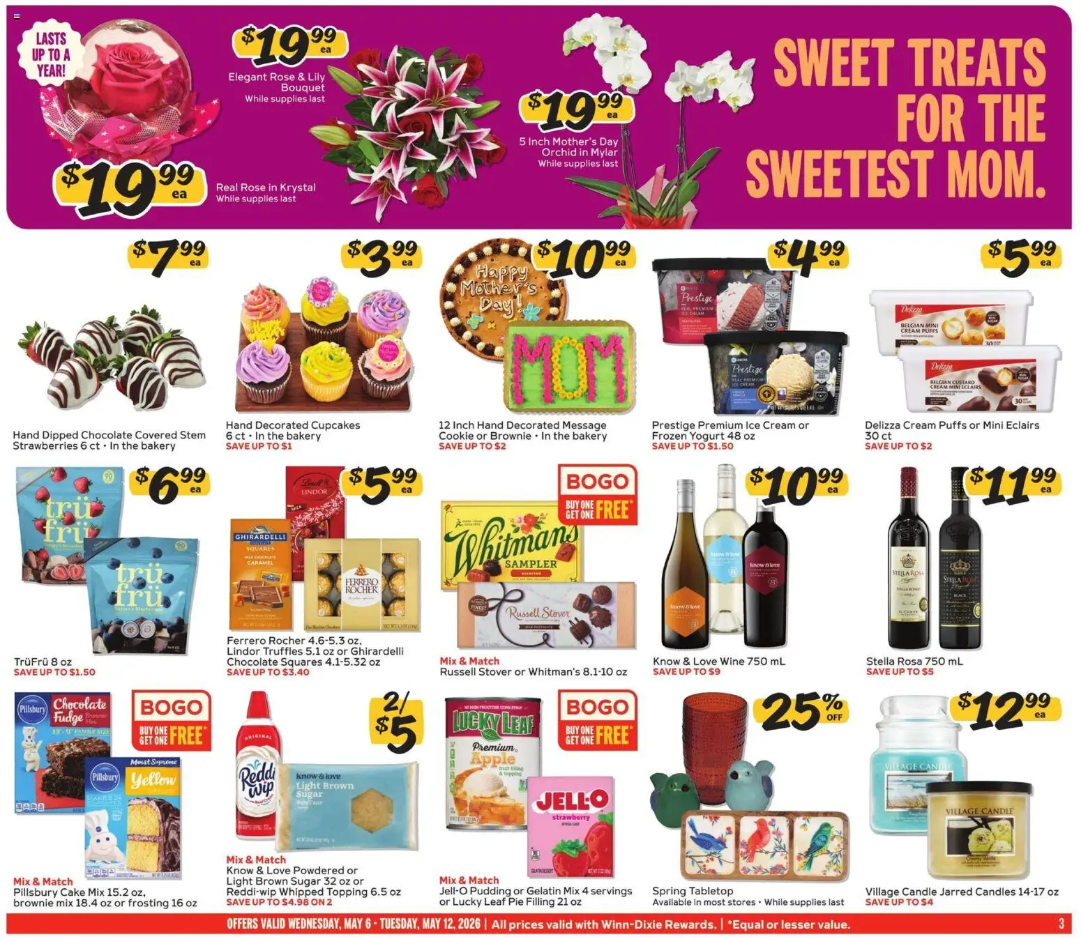 Winn Dixie Weekly Ad - valid from 06.05.2026 | Page: 3 | Products: Bakery, Yogurt, Cream, Sugar
