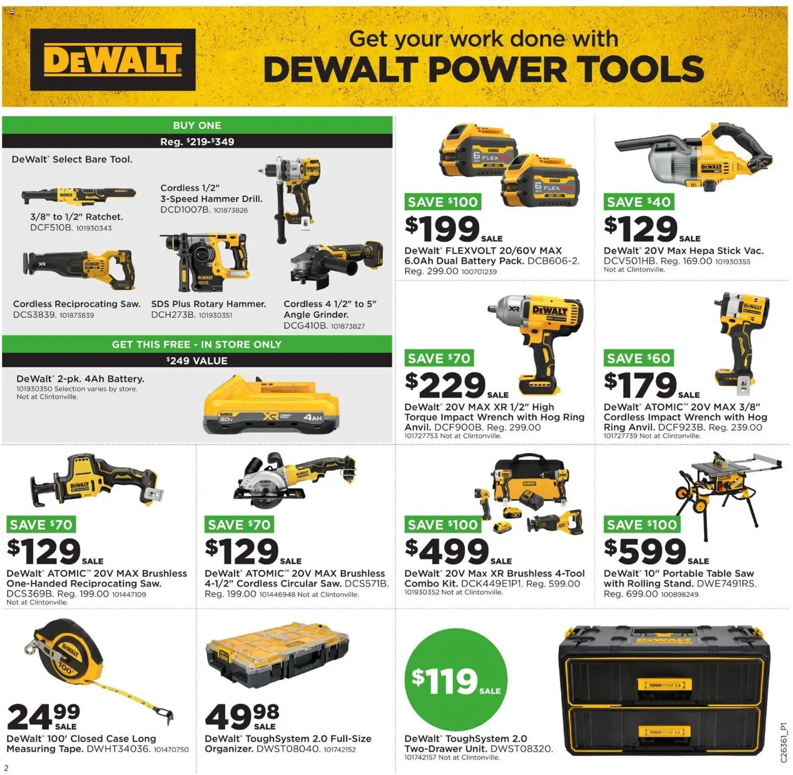 Mills Fleet Farm Weekly Ad - valid from 08/31/2026 | Page: 3 | Products: Wrench, Battery, Ring, Table Saw