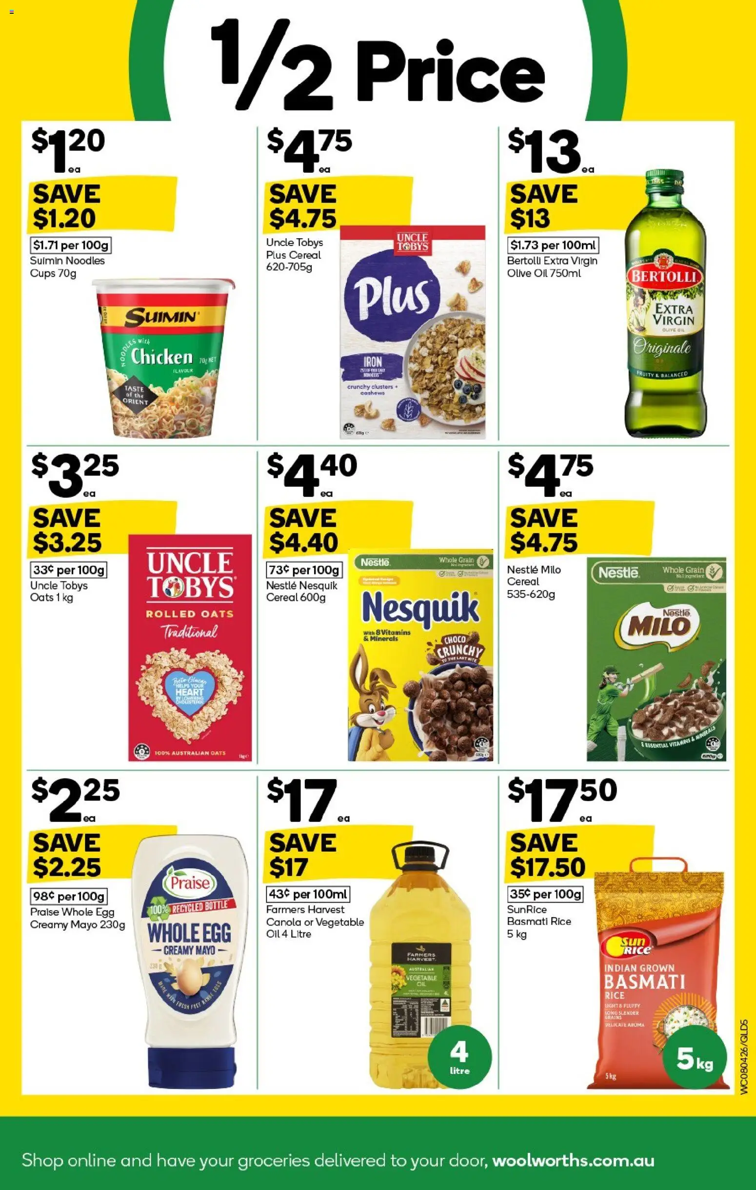 Woolworths catalogue - valid from 08.04.2026 | Page: 5 | Products: Oil, Rice, Oats, Olive oil