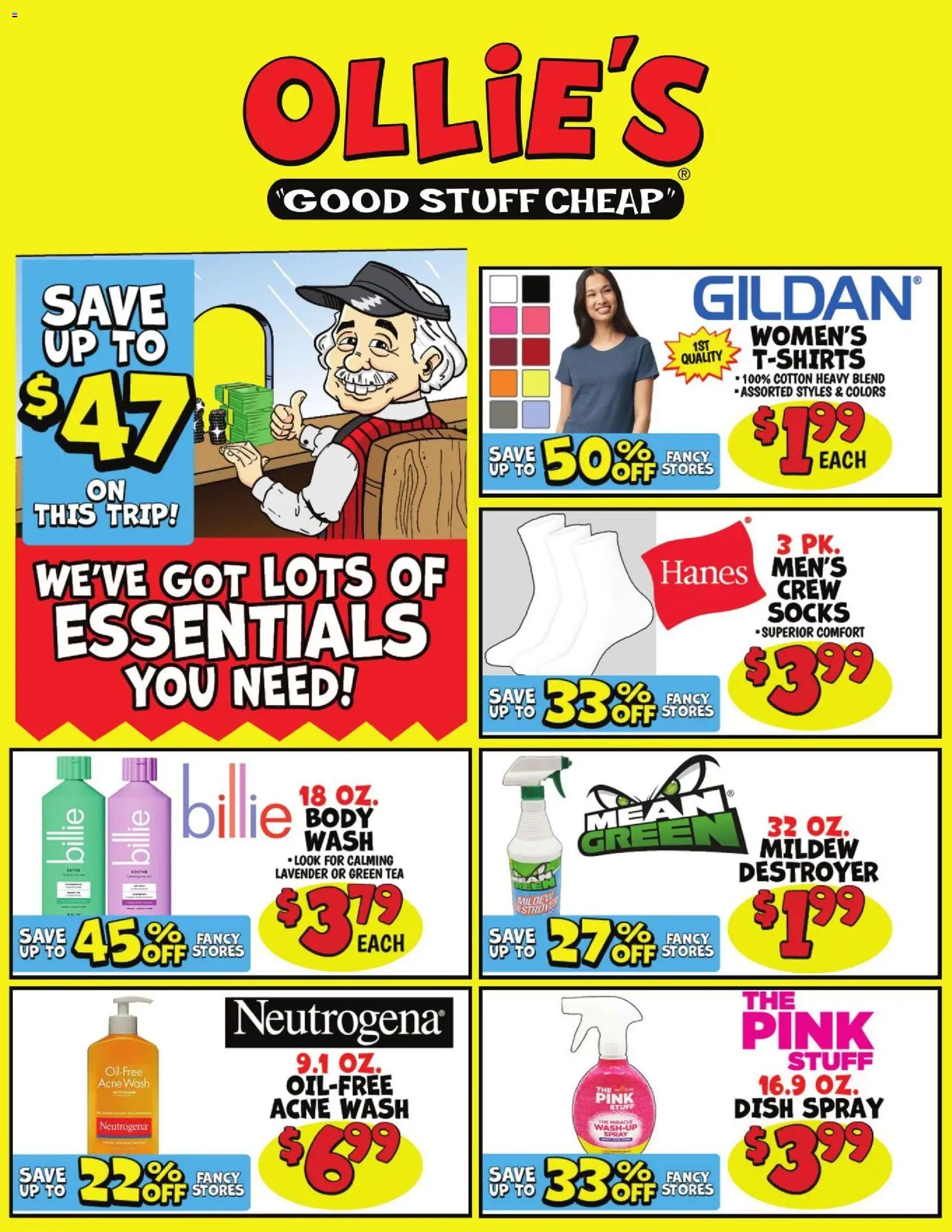 Ollie's Weekly Ad - valid from 08/20/2026 | Page: 1 | Products: Green Tea, Tea, Body Wash, Socks