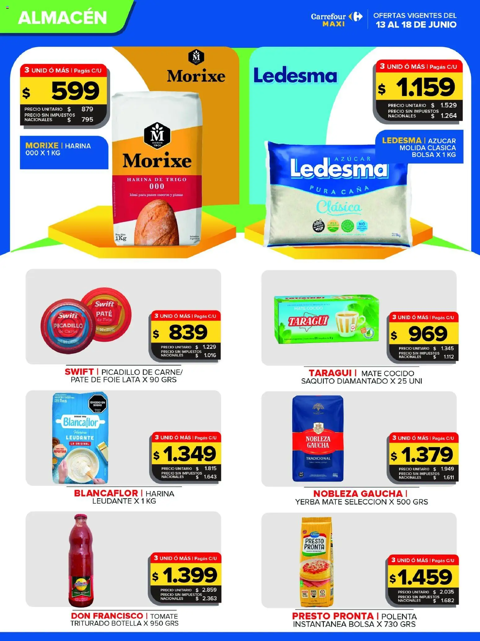 Carrefour Maxi catálogo │ válido desde el 13.06.2026 | Página: 4 | Productos: Harina, Yerba, Polenta, Mate cocido
