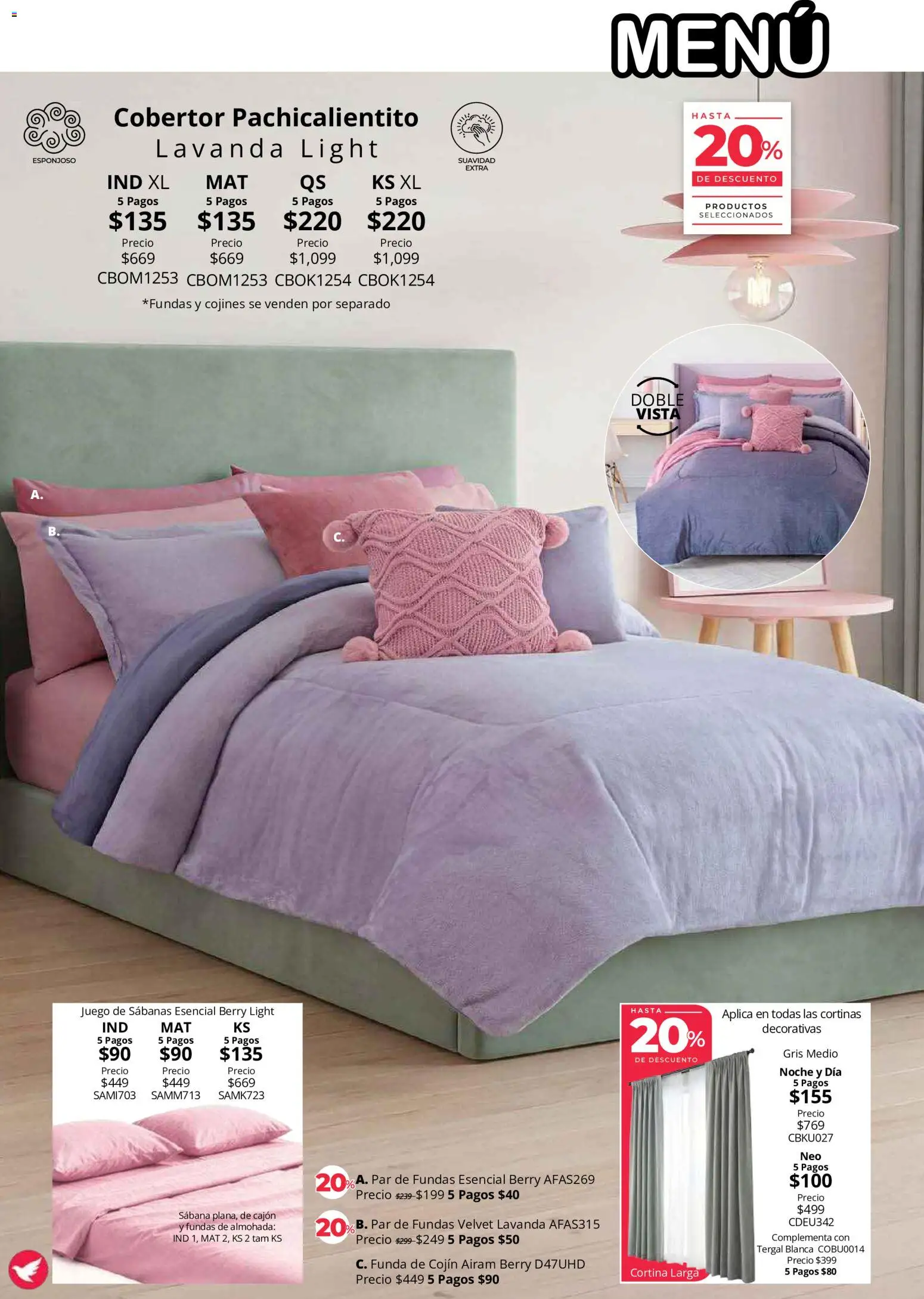 Nuevas ofertas de Colchas Concord válidas en toda la República Mexicana desde el 01/08/2026. ¡Encuentra las mejores ofertas en Colchas Concord catálogo Colección Cobertor! | Página: 79 | Productos: Juego, Funda, Almohada, Cortinas