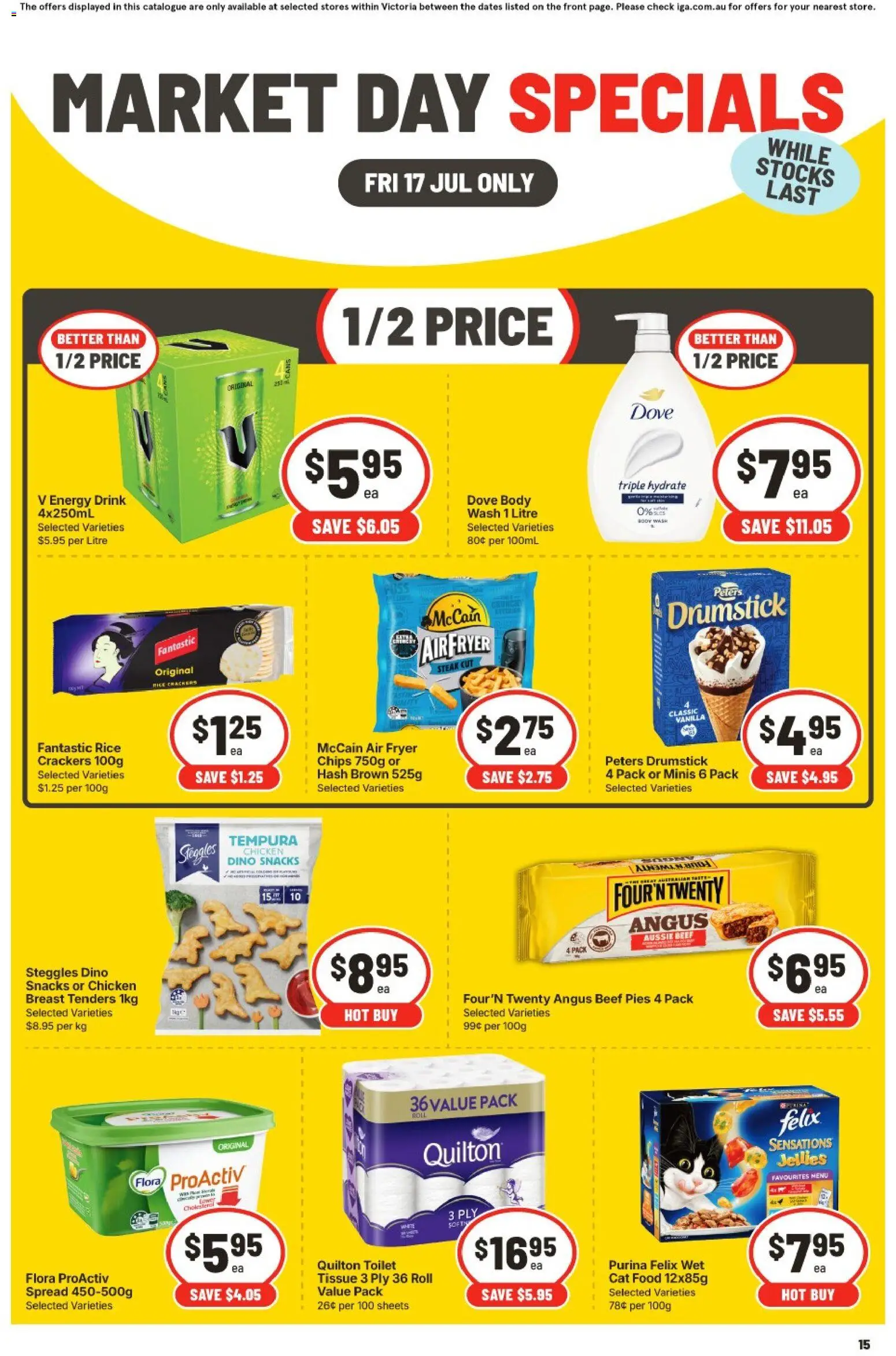 IGA catalogue - valid from 17/07/2026 | Page: 3 | Products: Toilet, Crackers, Rice, Pies