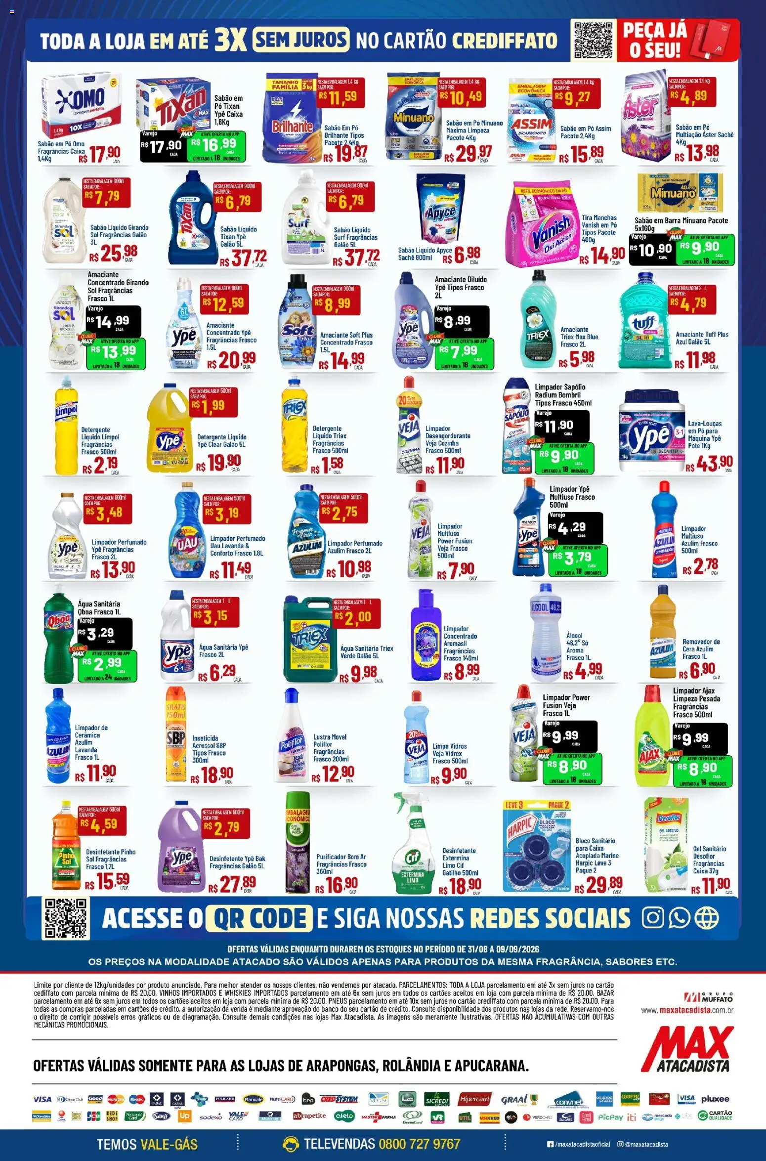 Max Atacadista Folheto - válido de 31/07/2026 | Página: 8 | Produtos: Azulim, Caixa, Cera, Inseticida