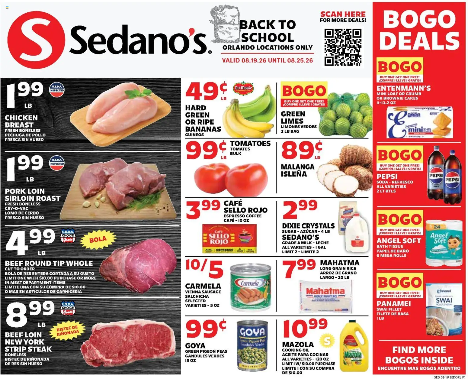 Sedano's Weekly Ad - valid from 08/19/2026 | Page: 1 | Products: Bath, Tomatoes, Sugar, Pepsi