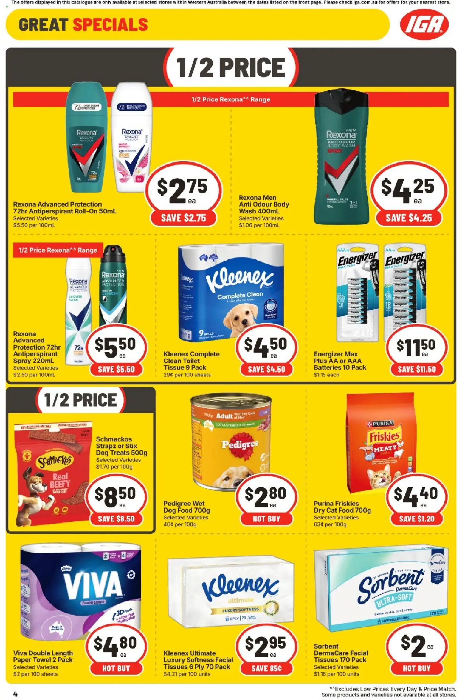 IGA catalogue - valid from 30/09/2026 | Page: 4 | Products: Food, Dog food, Batteries, Grill