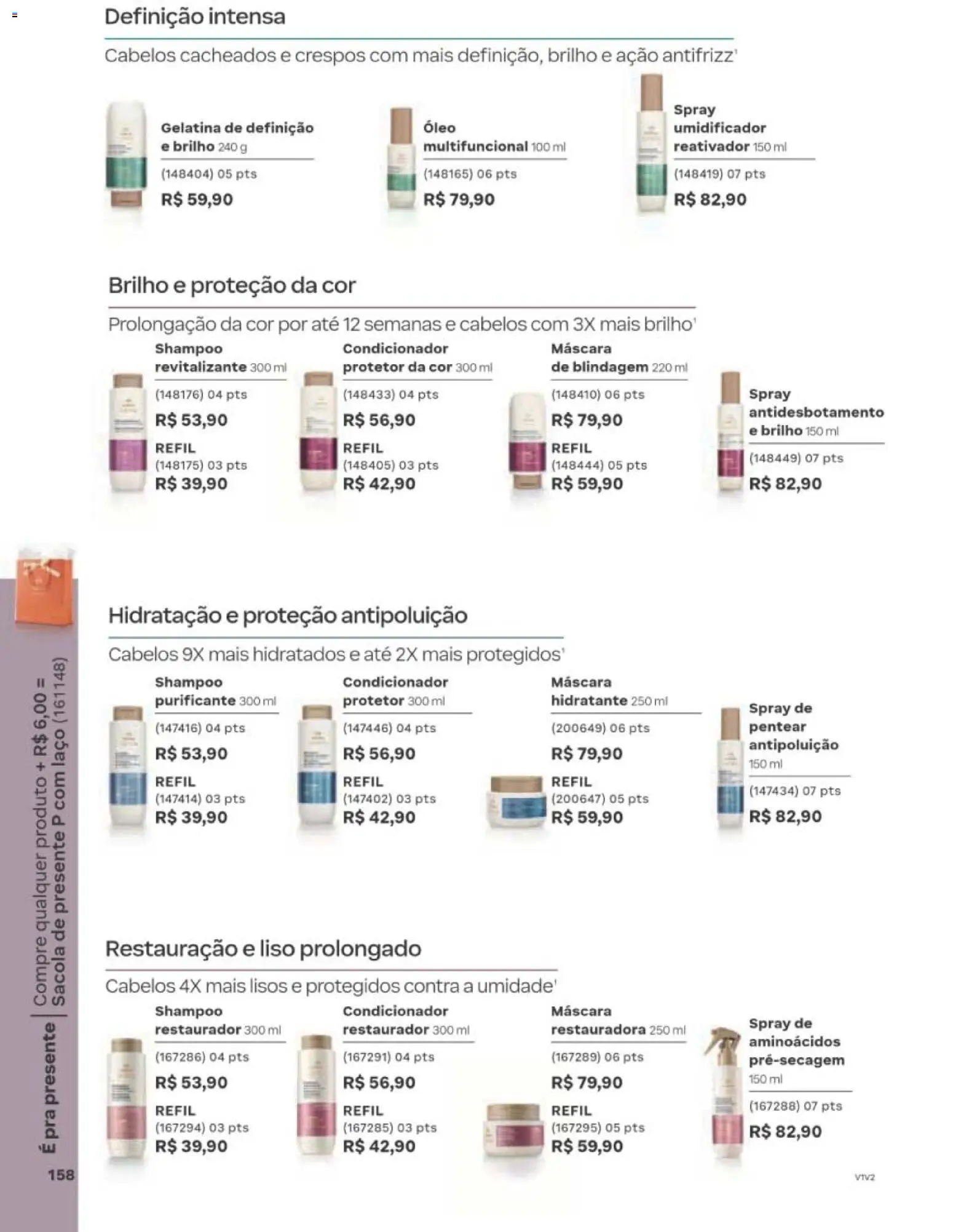 Natura Folheto - válido de 22/06/2026 | Página: 158 | Produtos: Shampoo, Condicionador, Óleo, Umidificador