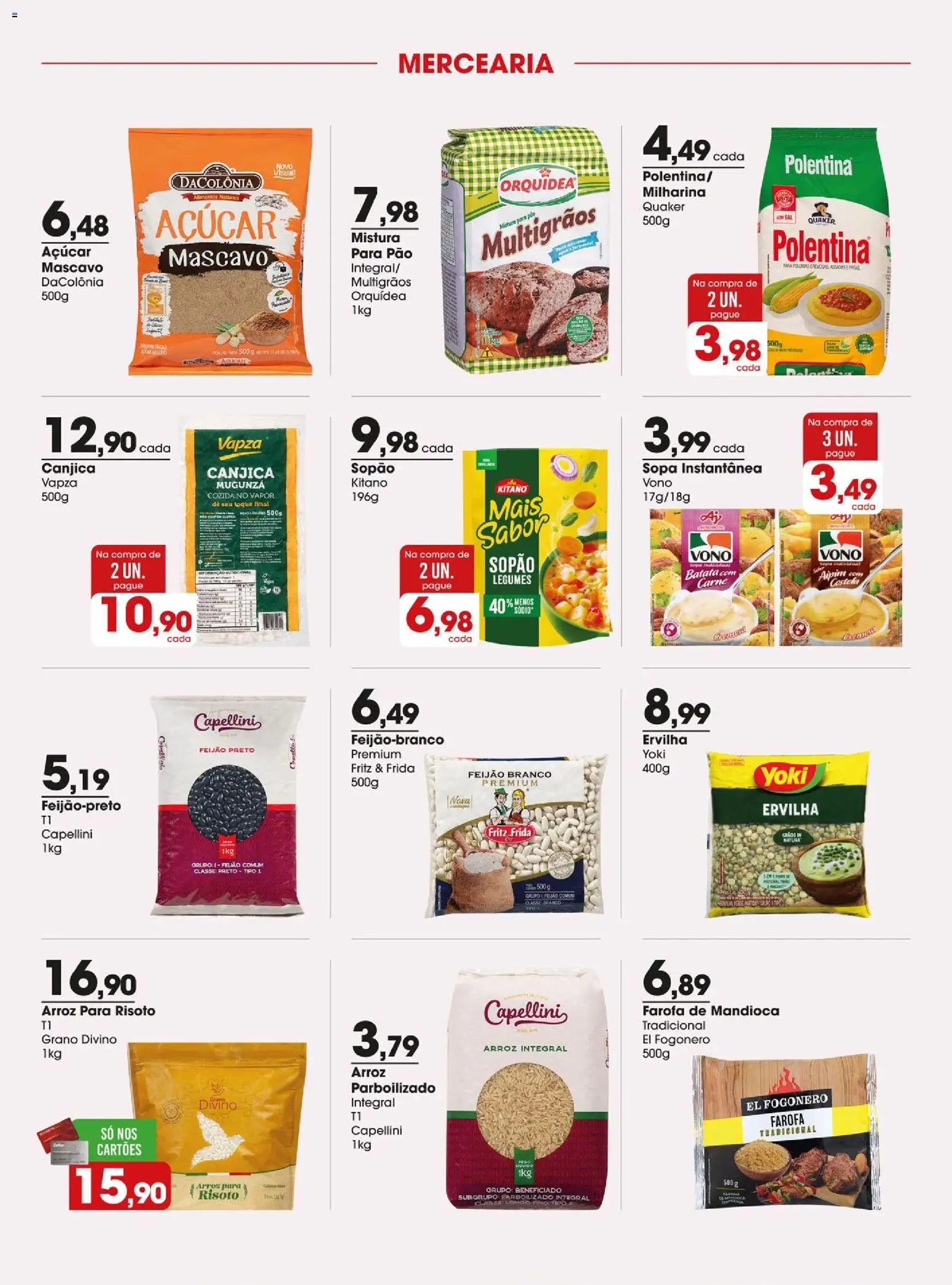 Zaffari Folheto - válido de 14/07/2026 | Página: 4 | Produtos: Mandioca, Pão, Arroz, Farofa