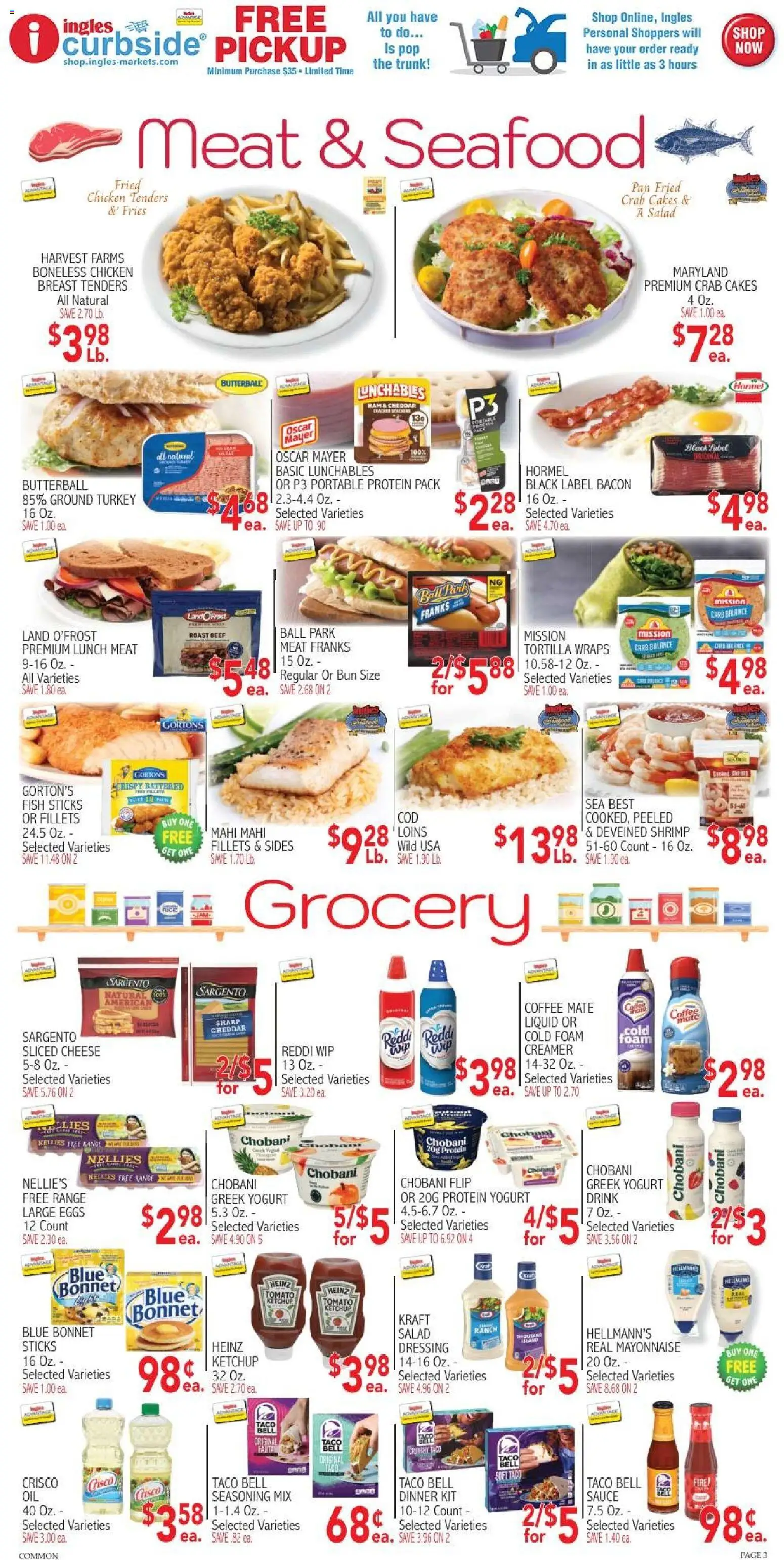 Ingles Weekly Ad - valid from 09/23/2026 | Page: 3 | Products: Fish sticks, Pan, Eggs, Foam