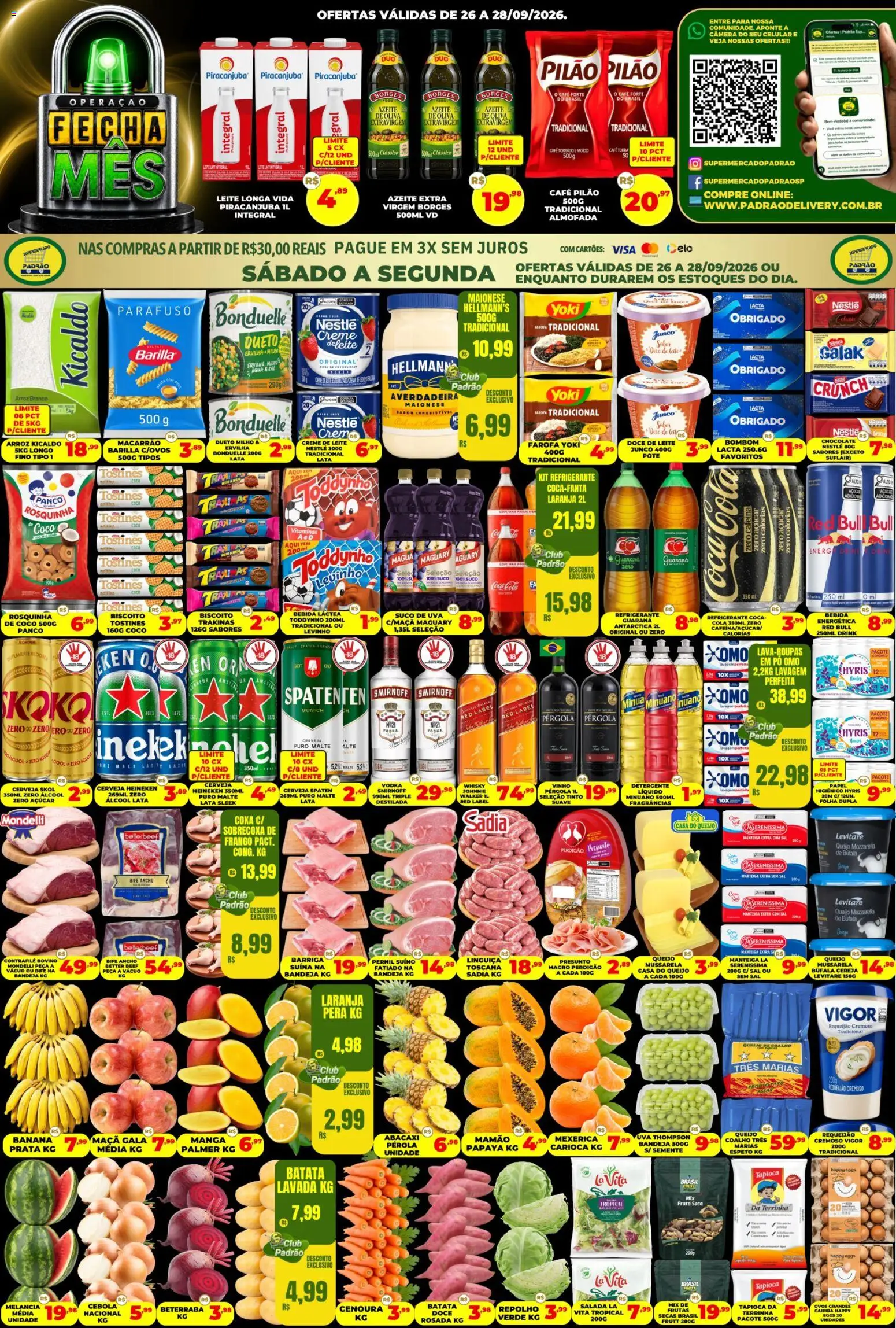 Supermercado Padrão Folheto - válido de 26/09/2026 | Página: 1 | Produtos: Café, Café pilão, Frango, Câmera