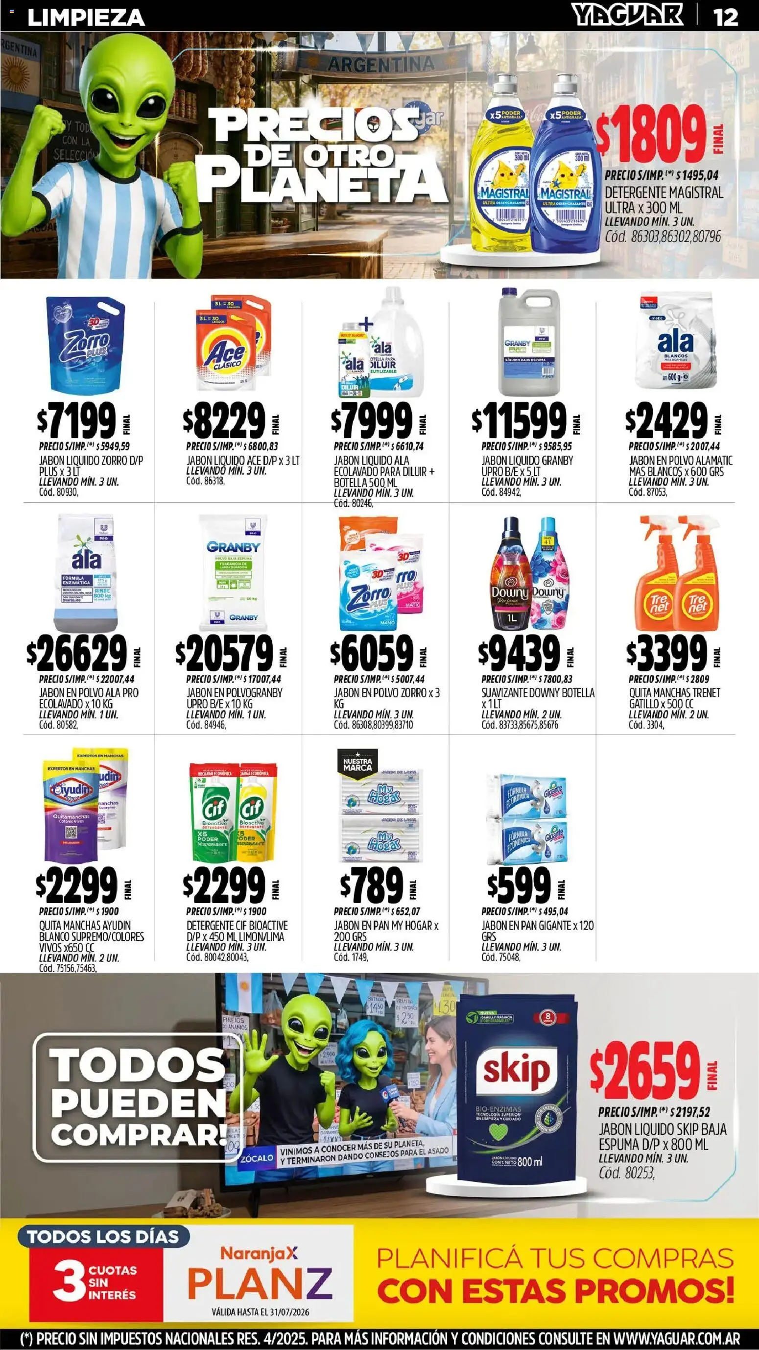 Yaguar - Oferta Semanal Mendoza │ válido desde el 29/06/2026 | Página: 12 | Productos: Fragancia, Polvo, Jabón líquido, Espuma