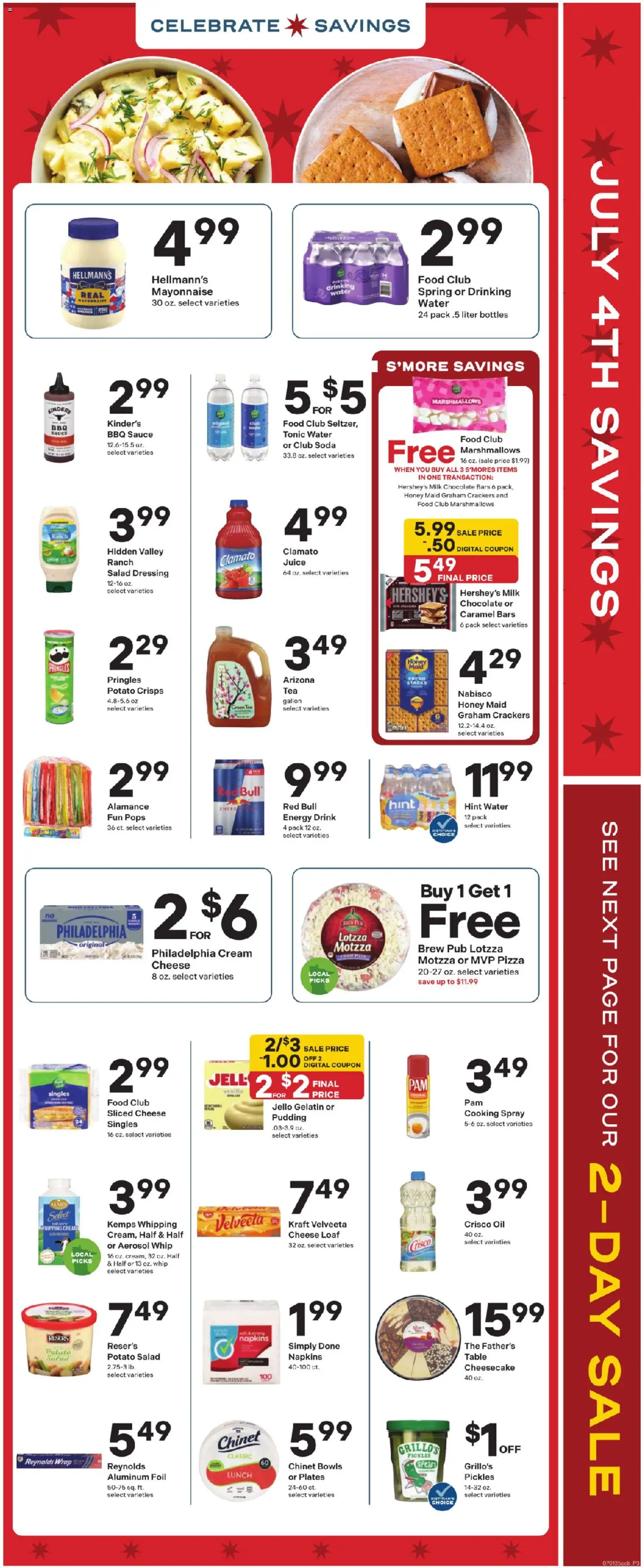 Coborn's Weekly Ad - valid from 07/01/2026 | Page: 3 | Products: Table, Cheese, Cream, Mayonnaise