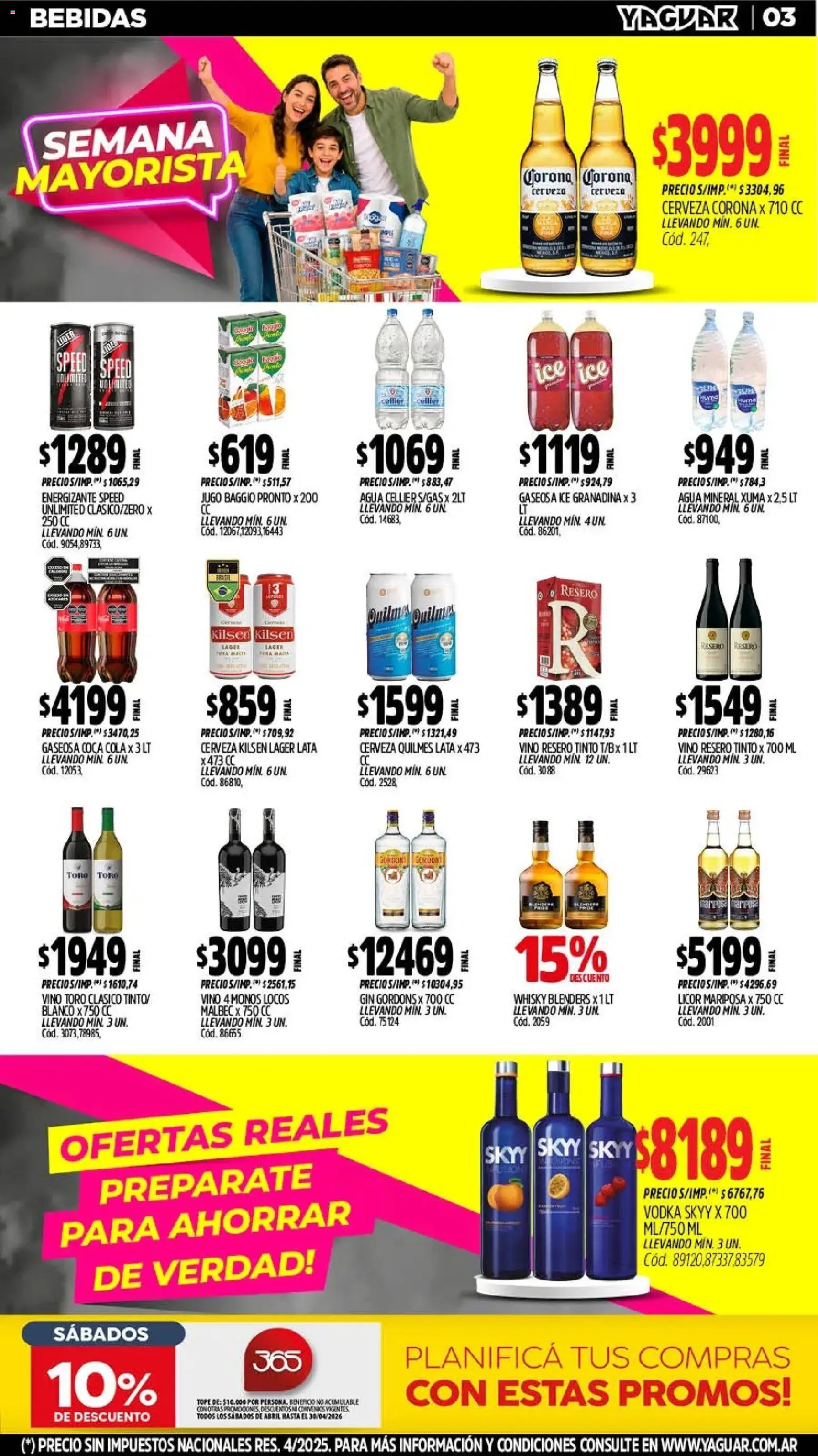 Yaguar - Oferta Semanal Jujuy │ válido desde el 18.05.2026 | Página: 3 | Productos: Vodka, Whisky, Gin, Gaseosa